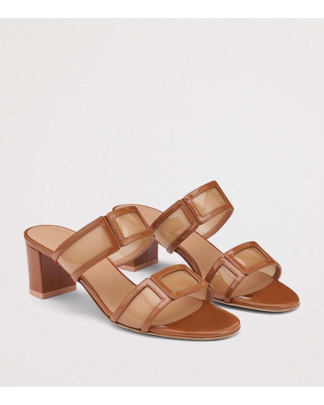 Malone Souliers Brown Leather And Pvc Loulou Heeled Mules 45