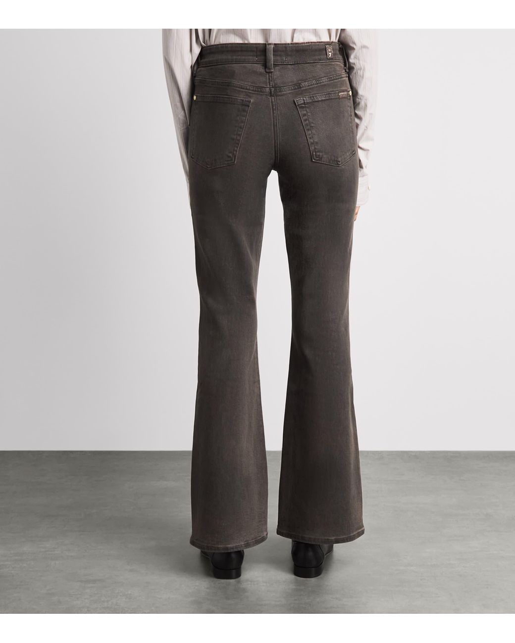 7 For All Mankind Gray Coated The Leggy Bootcut Jeans
