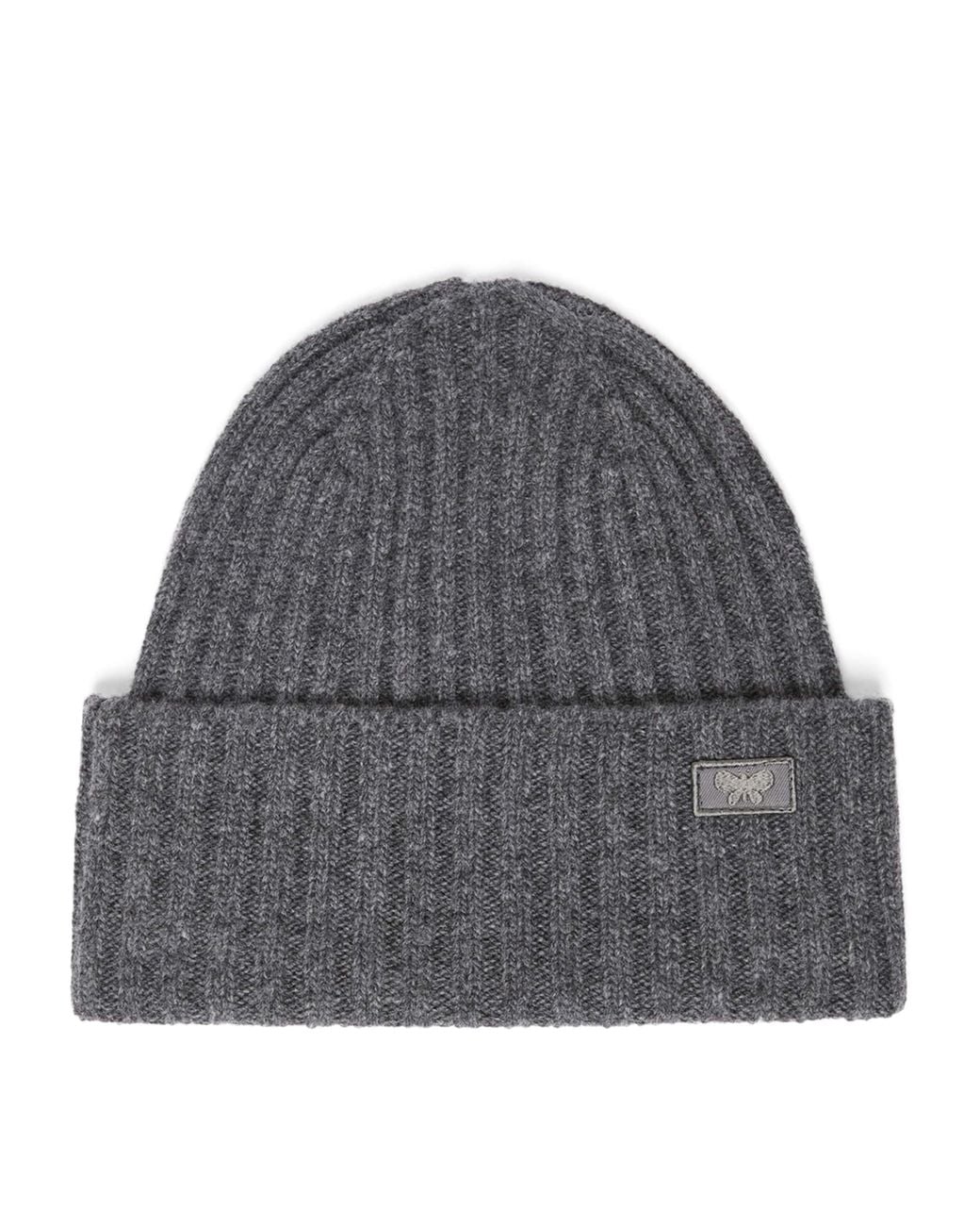 Weekend by Maxmara Gray Virgin Wool Logo Beanie