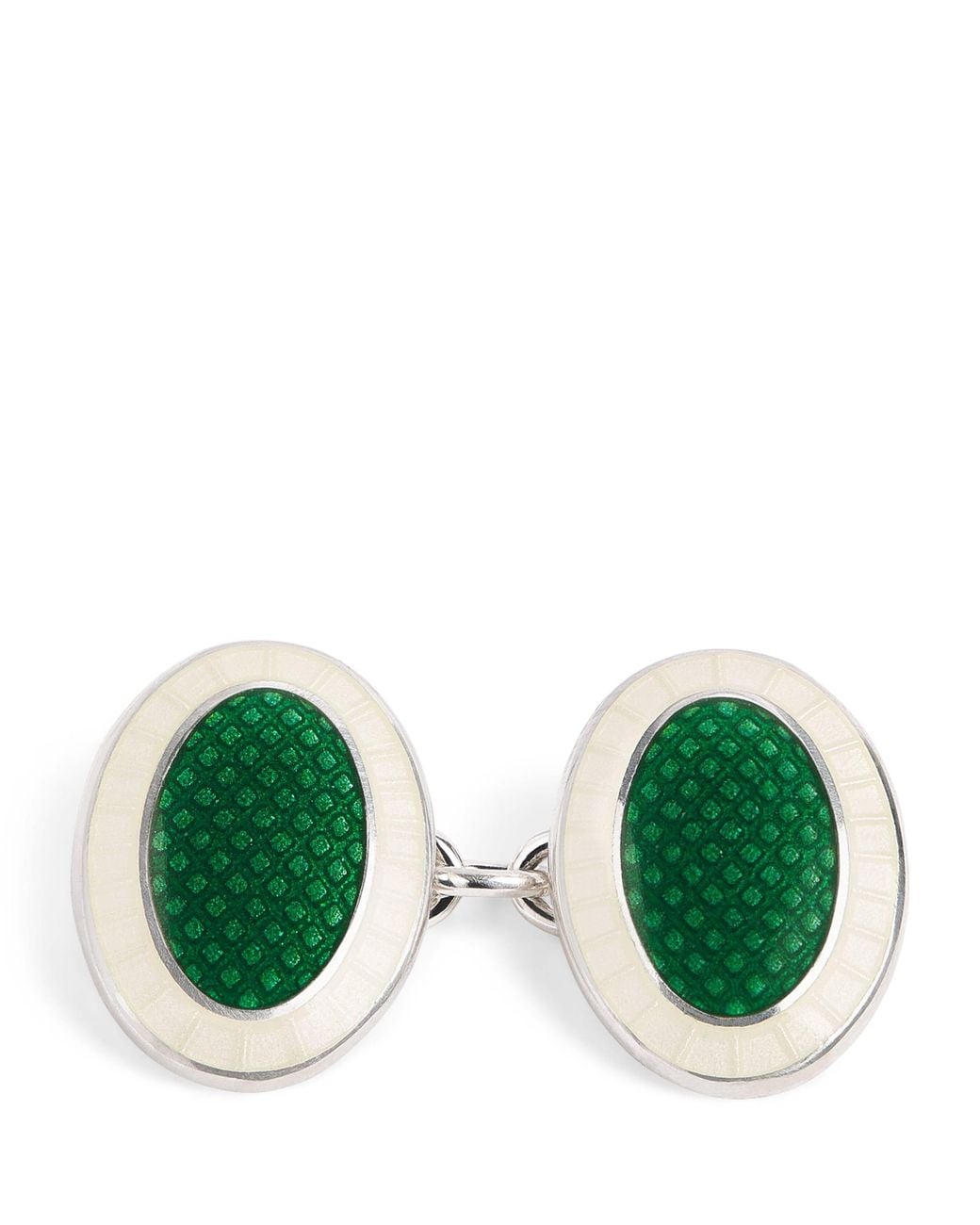 Deakin & Francis Green Sterling Oval Chain Cufflinks for men