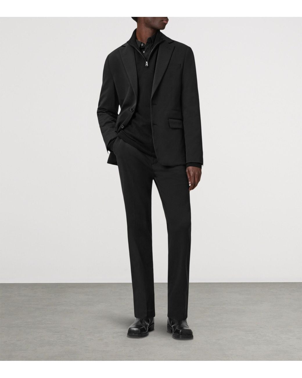 AllSaints Black Kilburn Quarter-Zip Sweater for men