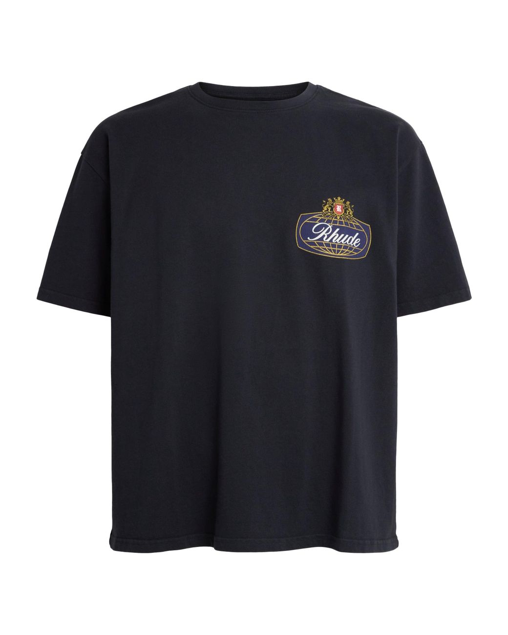 Rhude Black Cotton Safari Crest T-Shirt for men