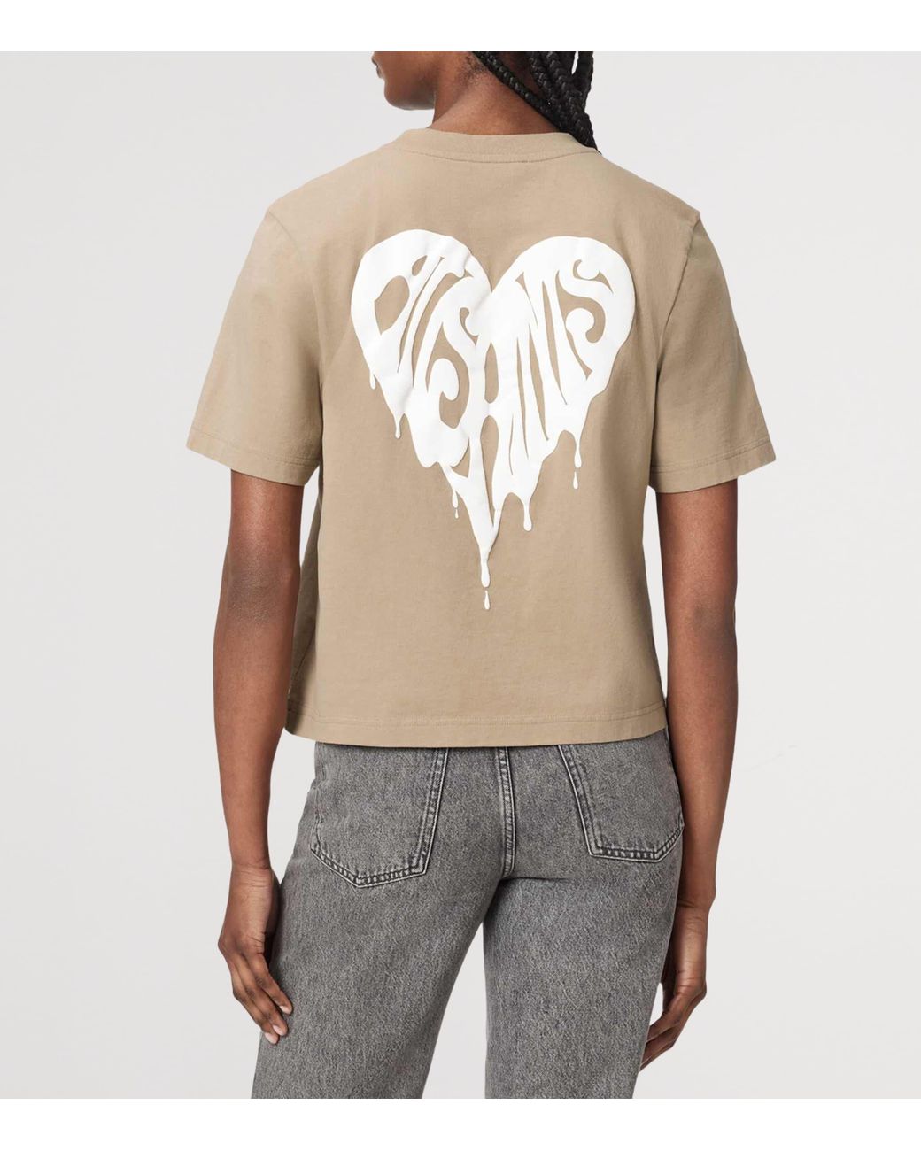 AllSaints Natural Organic Cotton Lisa Trip Logo T-Shirt