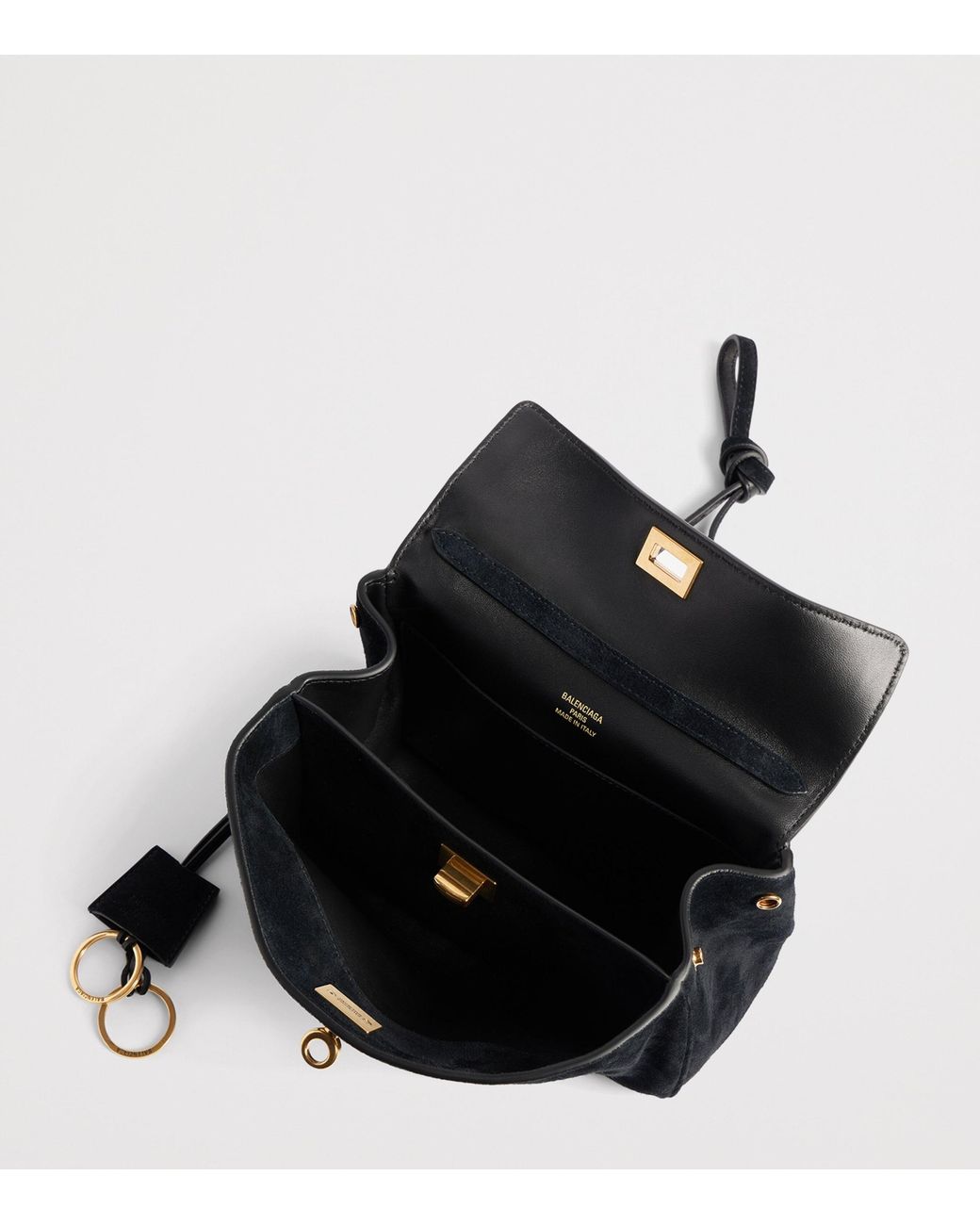 Balenciaga Black Mini Suede Rodeo Top-Handle Bag