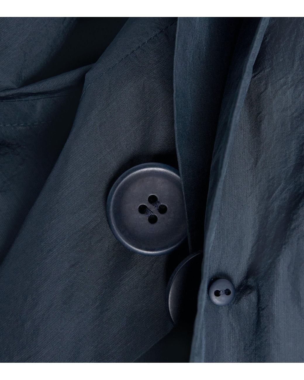 Issey Miyake Blue Oversized-Collar Correlation Coat