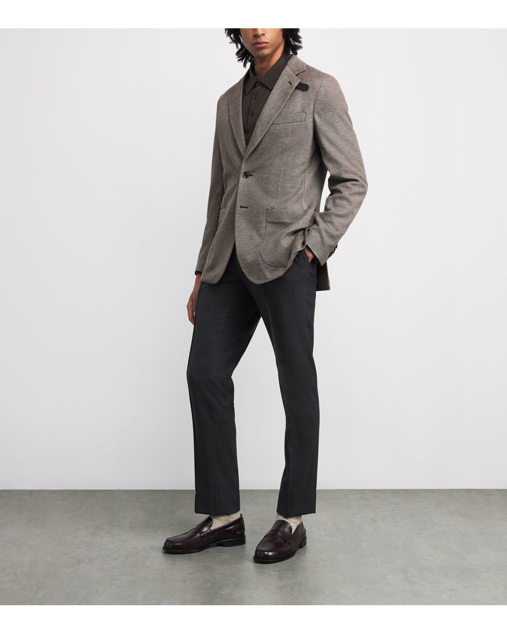 Brioni Gray Silk-Wool Single-Breasted Blazer for men