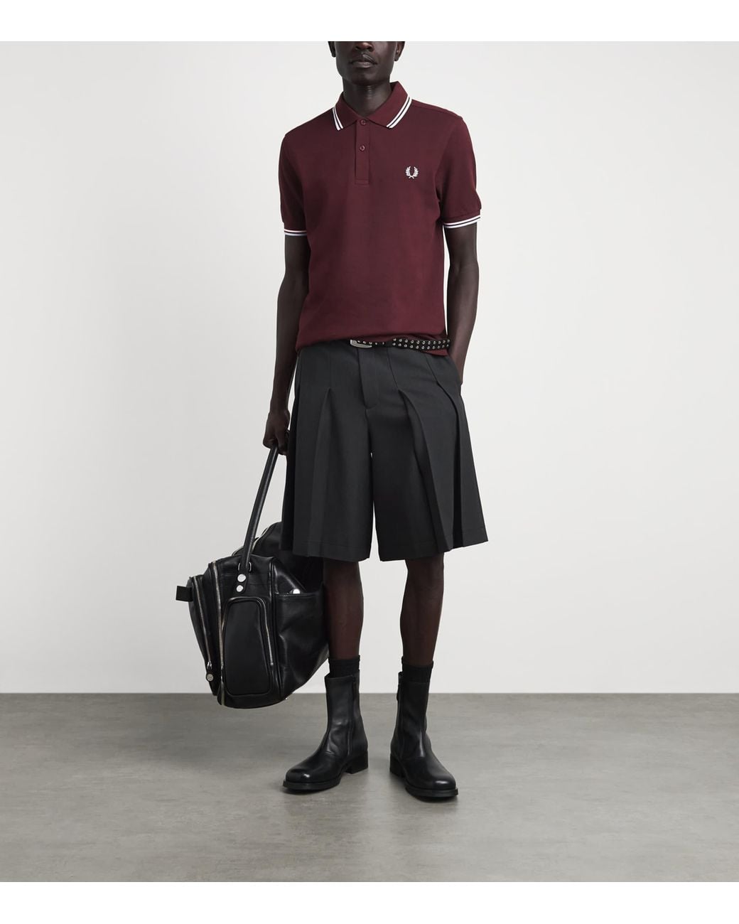 Fred Perry Red Cotton Twin Tipped Polo Shirt for men