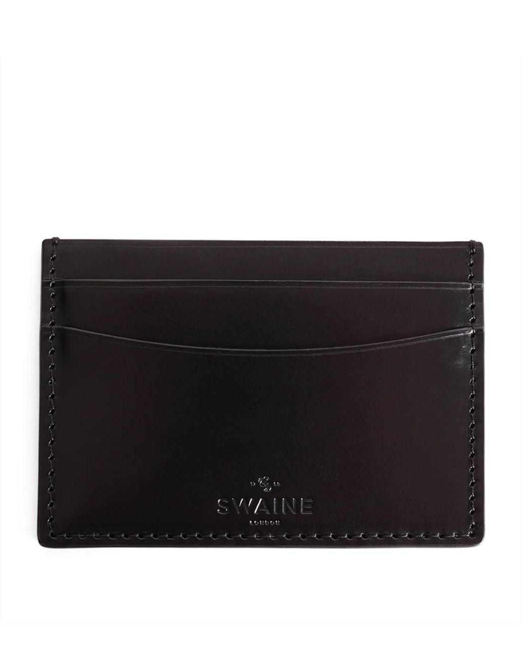 Swaine Black Leather Card Holder for men