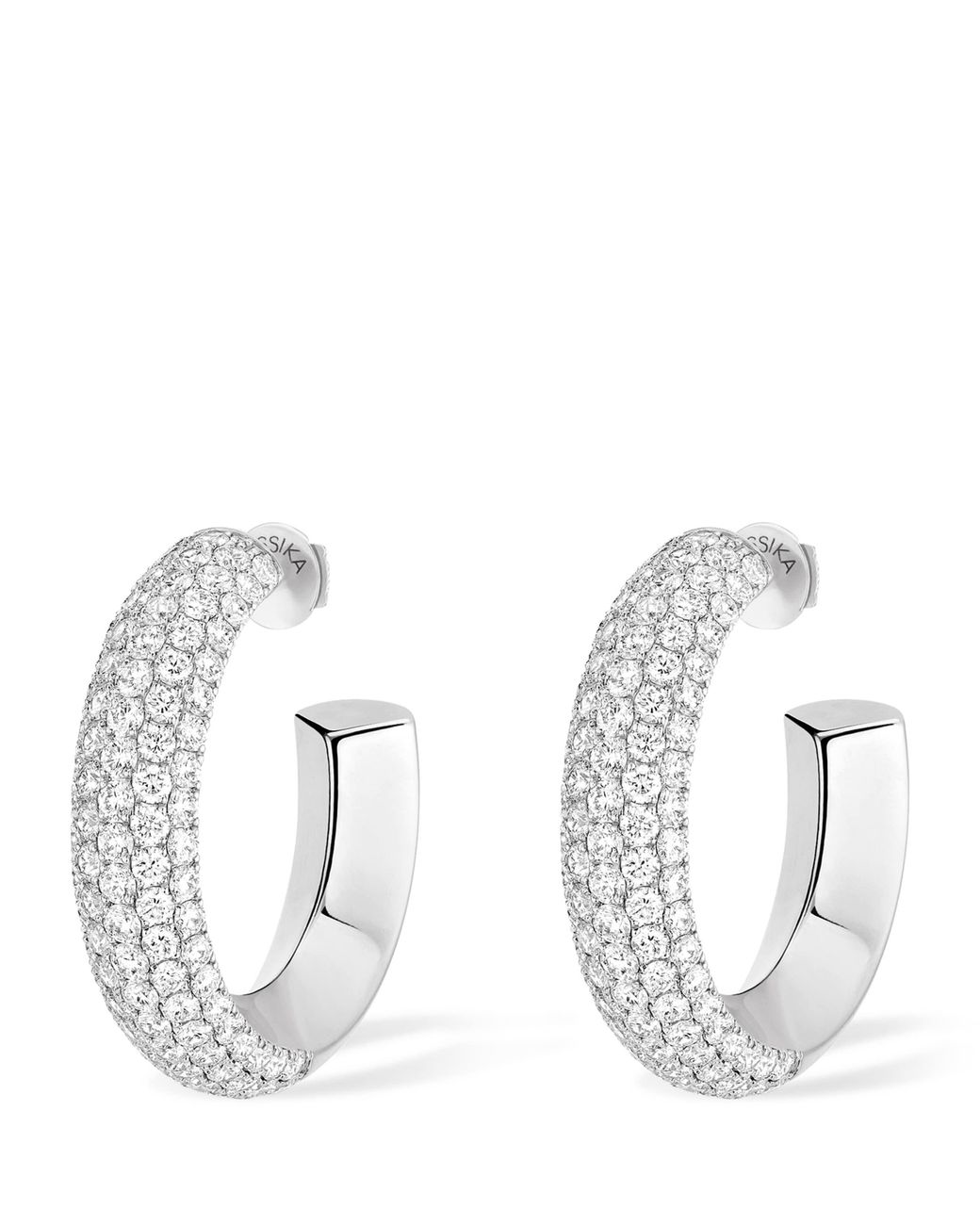 Messika White Divine Enigma And Diamond Small Hoop Earrings for men