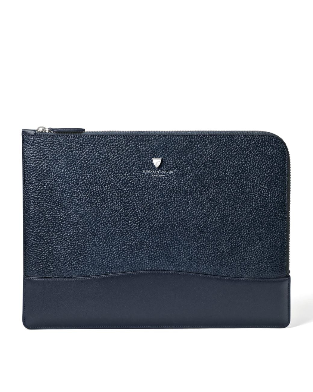 Aspinal Blue Leather Mount Street Laptop Case