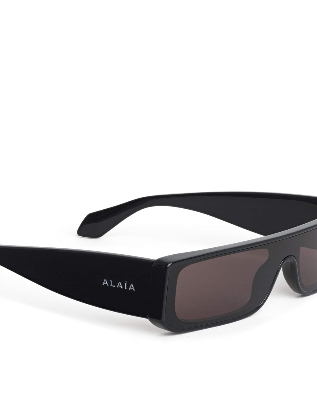 Alaïa Black Acetate Rectangle Mask Sunglasses