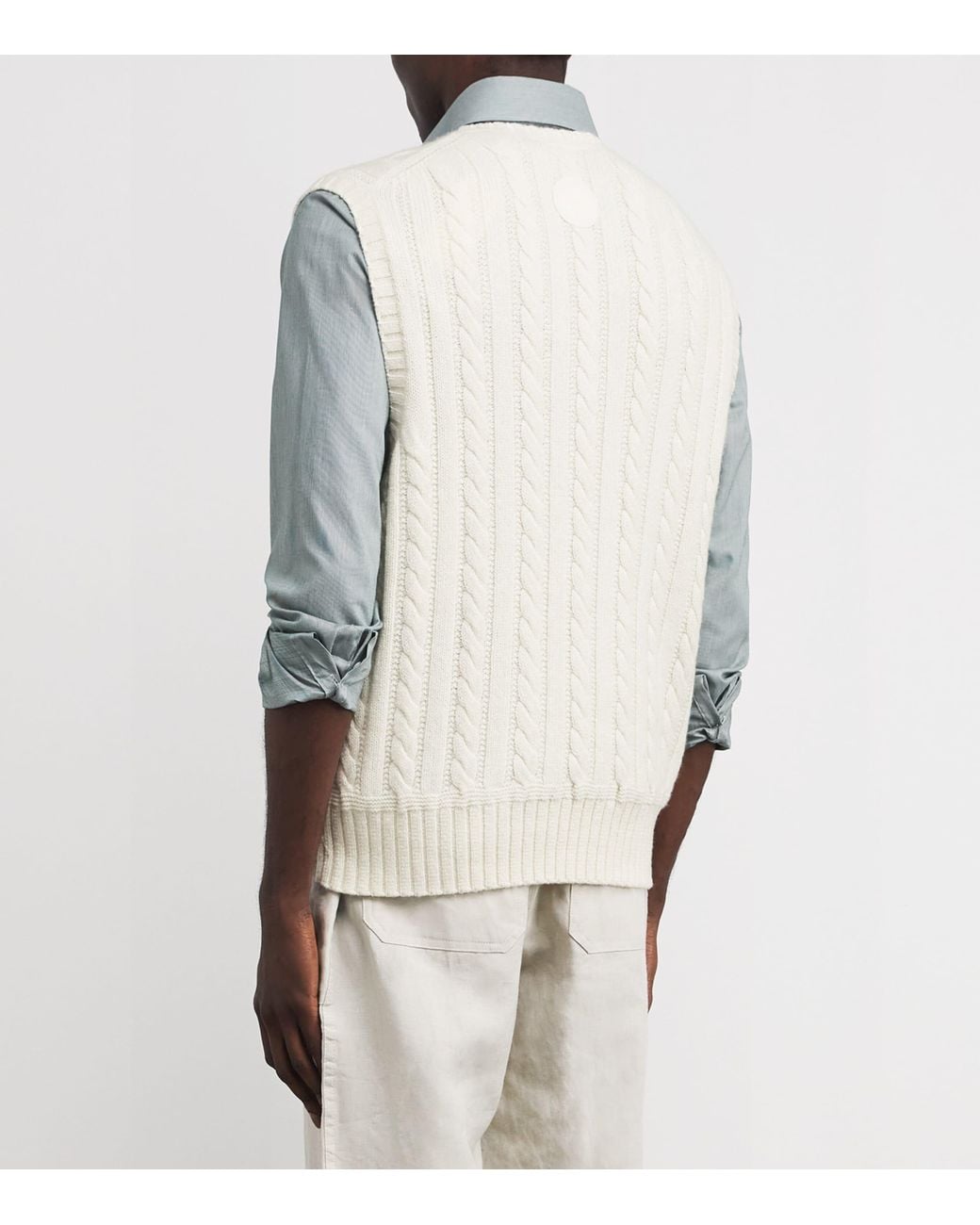 Ralph Lauren White X Wimbledon Cashmere-Cotton-Linen Sweater Vest for men
