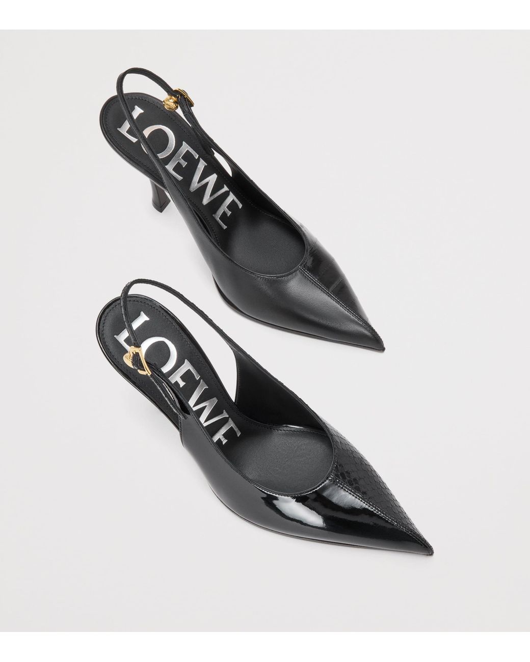 Loewe Black Leather New Comic Slingback Pumps 90