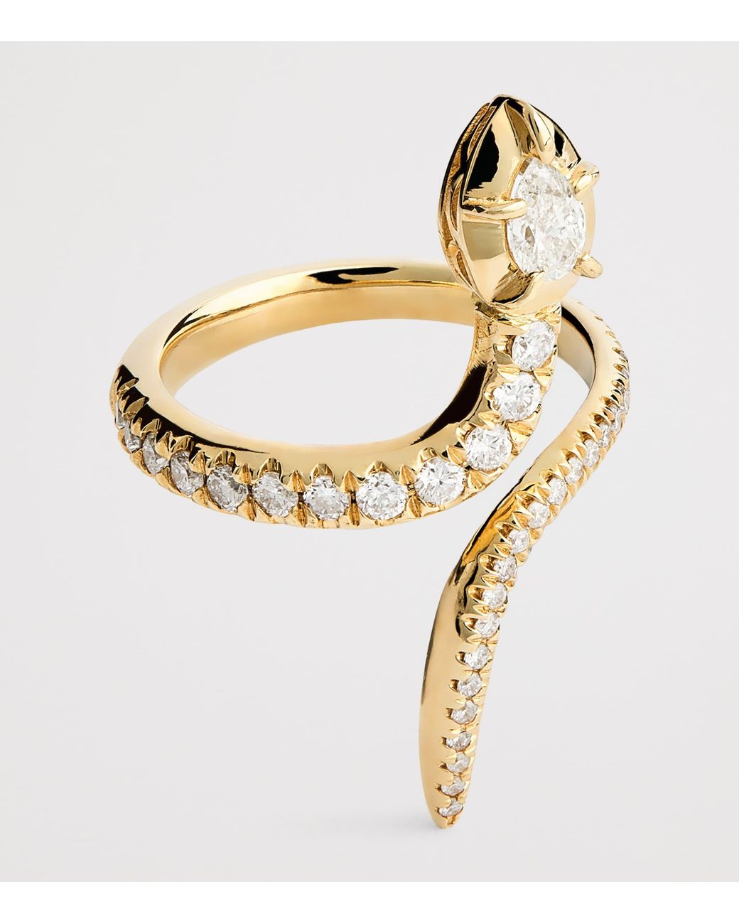 Jacquie Aiche Metallic And Diamond Sophia Snake Ring