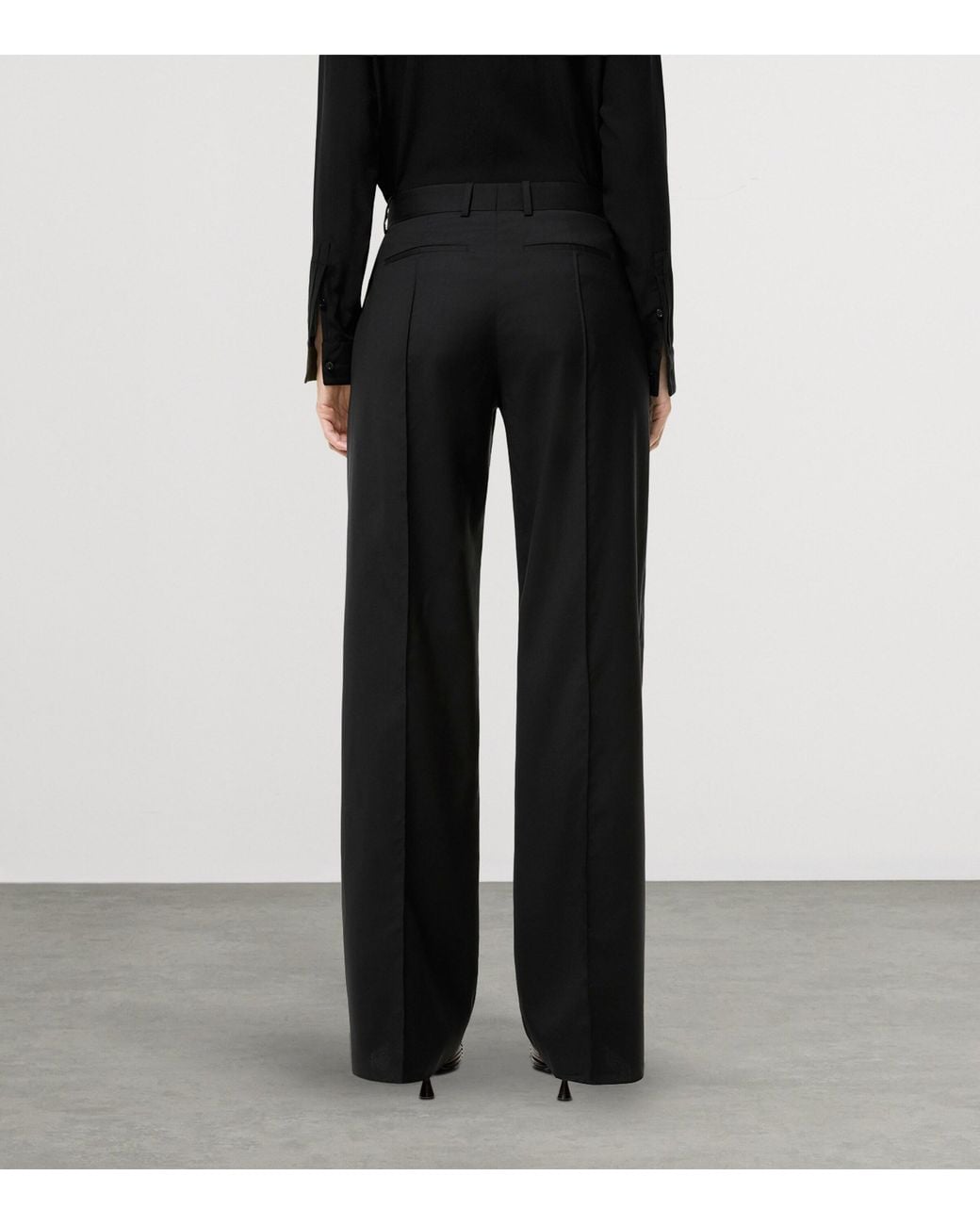 Burberry Black Wool Tailored Trousers