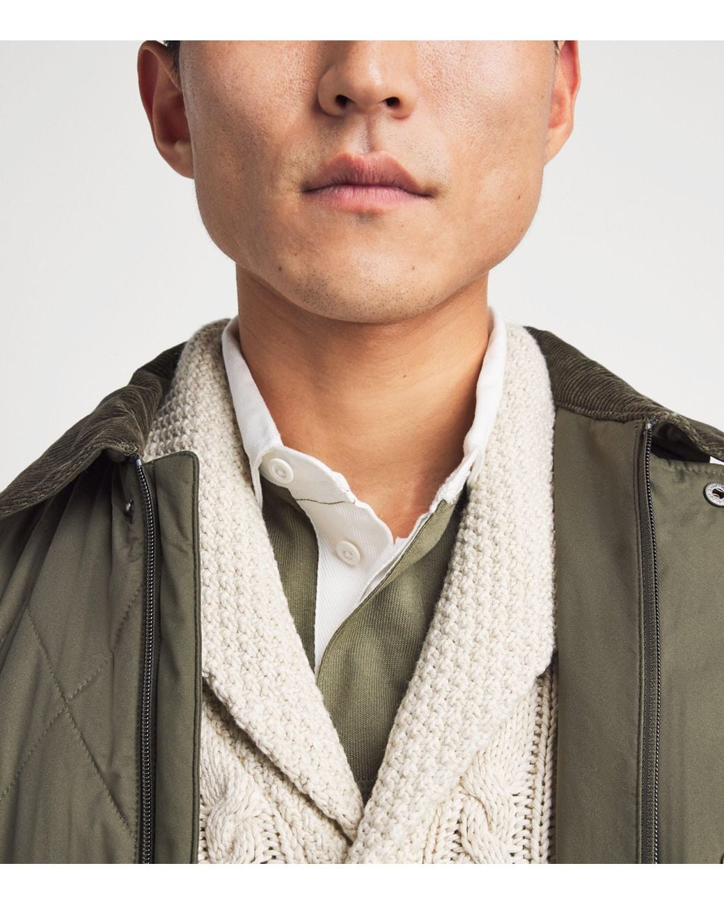 Polo Ralph Lauren White Cotton Aran-Knit Cardigan for men