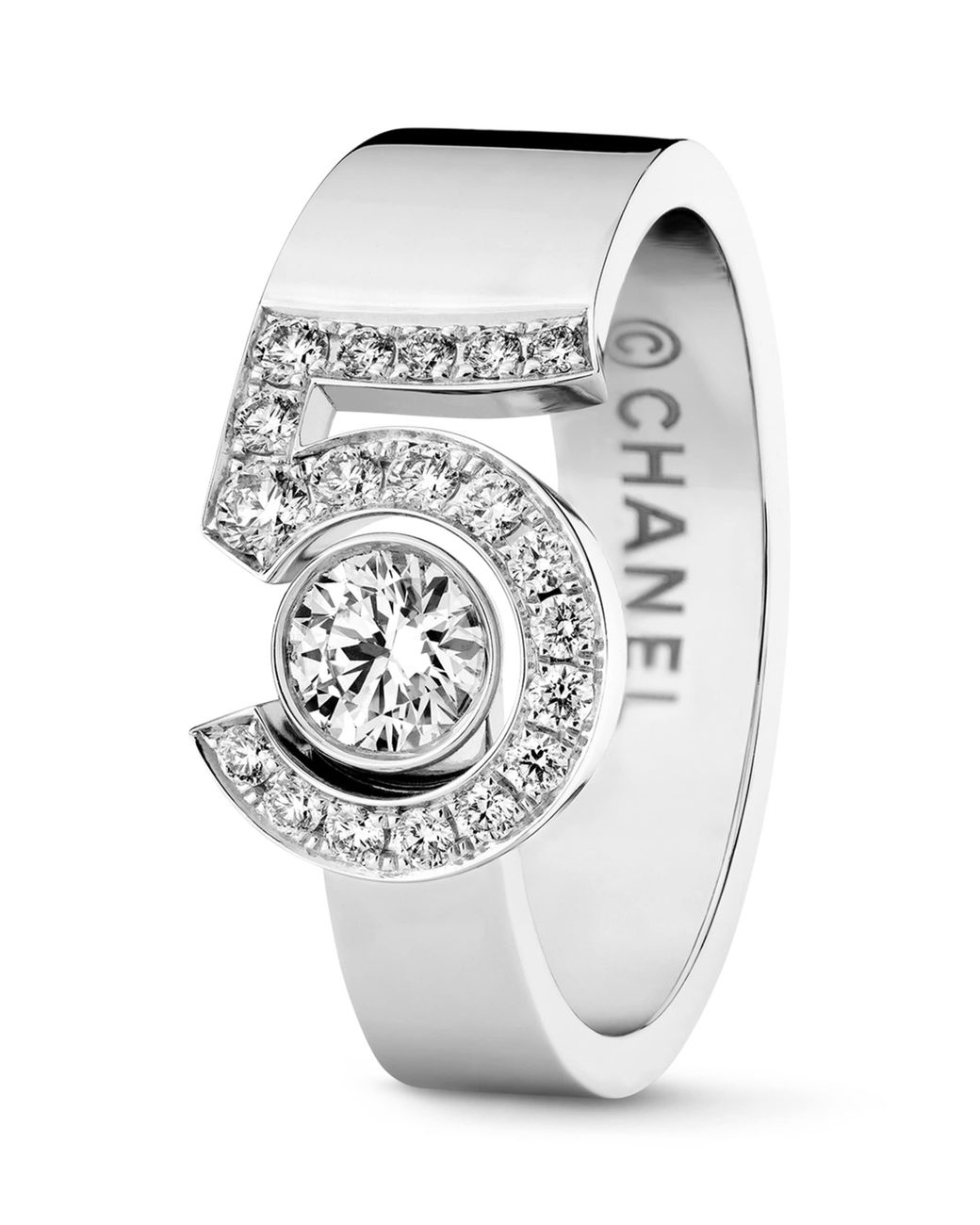 Chanel White And Diamond N˚5 Ring