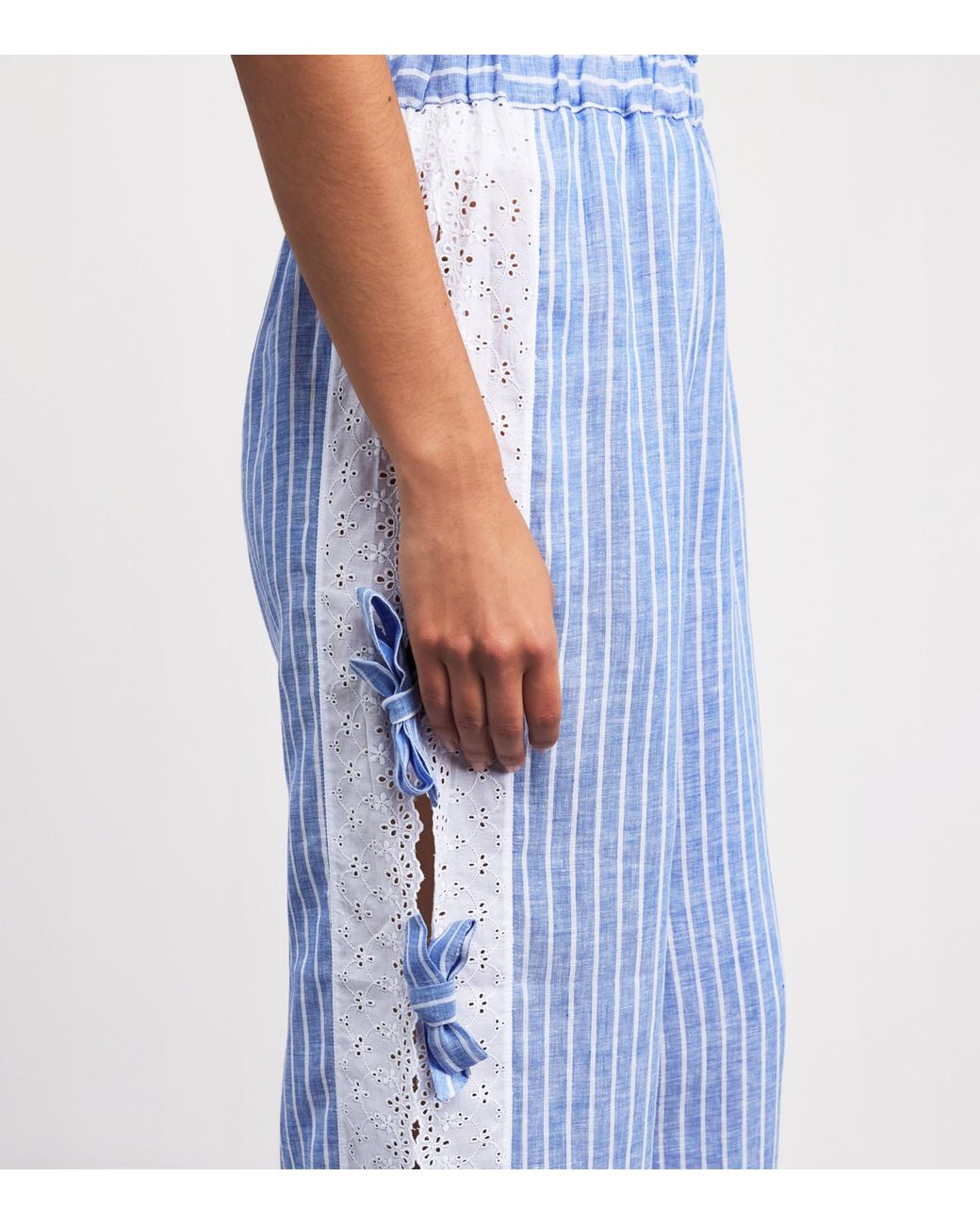 Loretta Caponi Blue Linen Clarissa Trousers