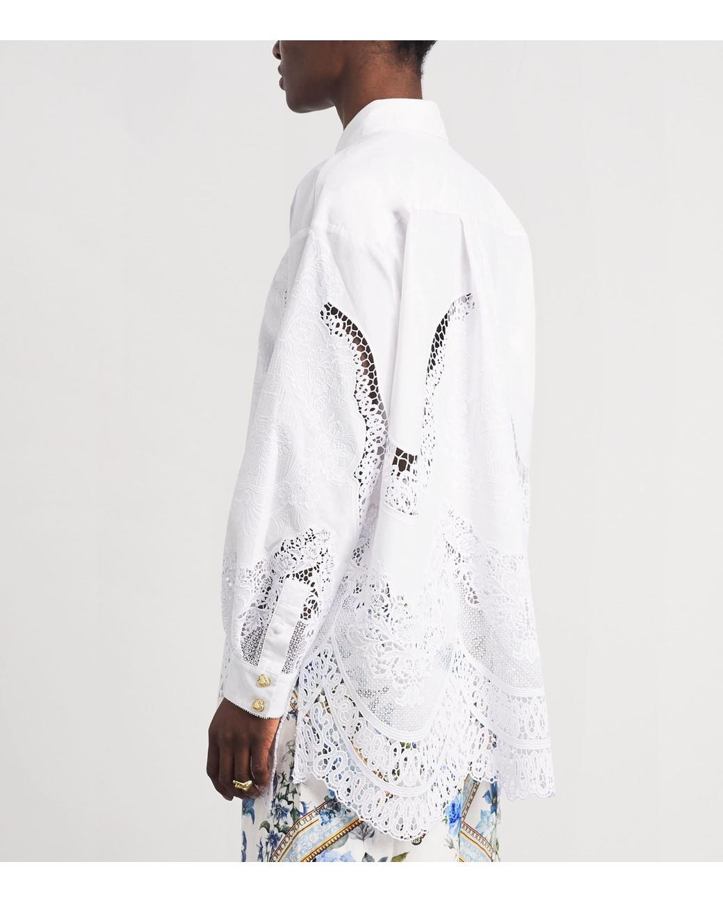 Camilla White Cotton Broderie Anglaise Shirt