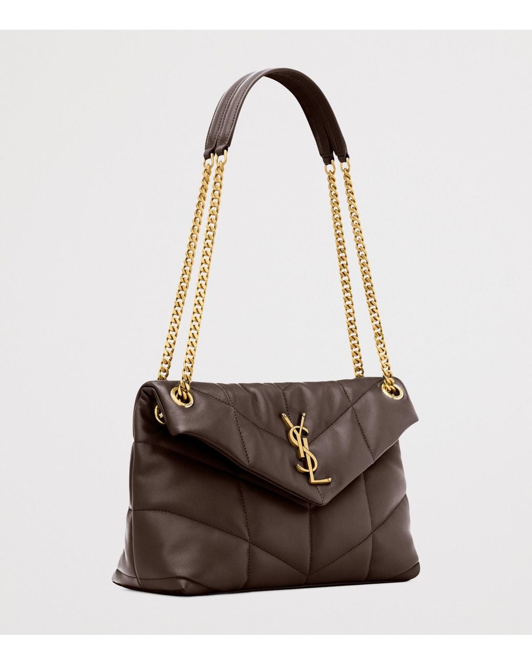 Saint Laurent Brown Small Puffer Shoulder Bag