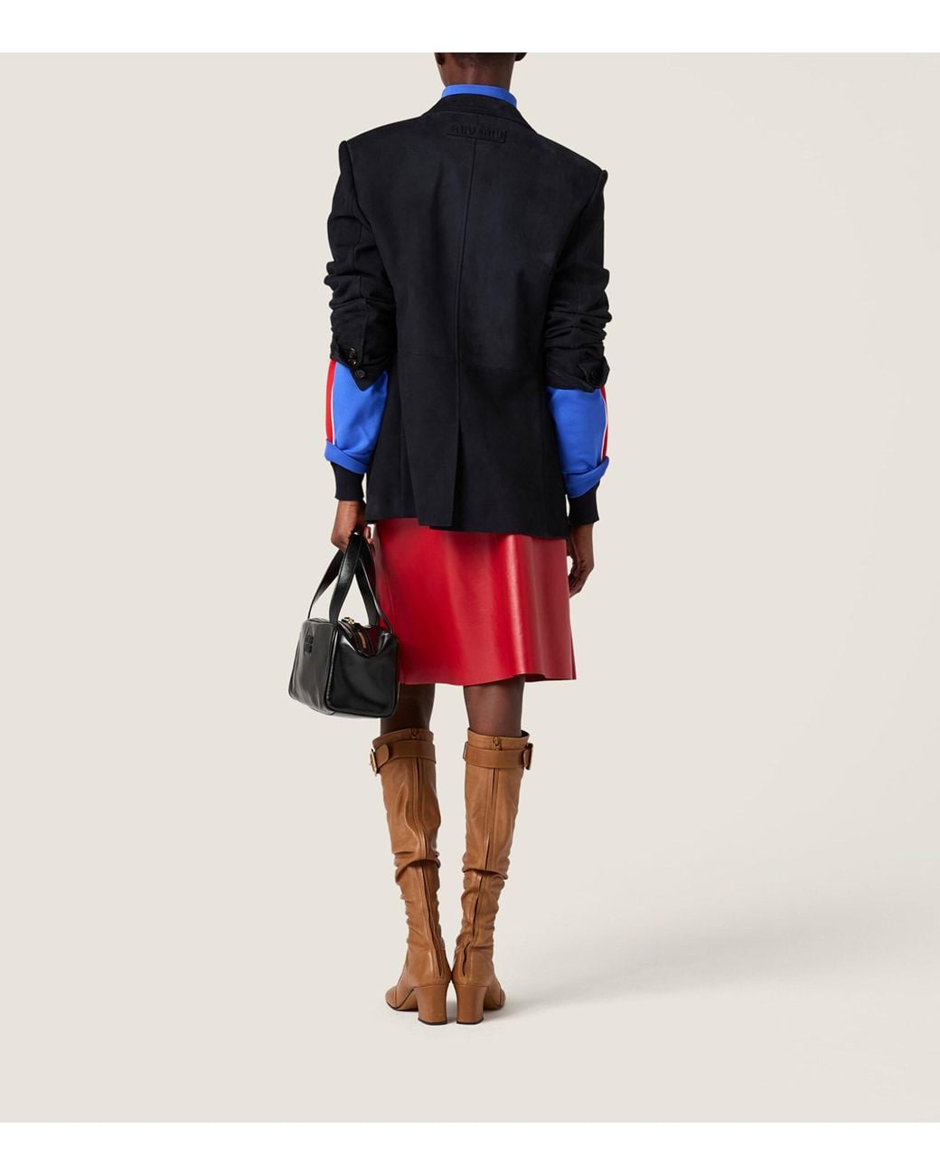 Miu Miu Black Waxed Suede Blazer