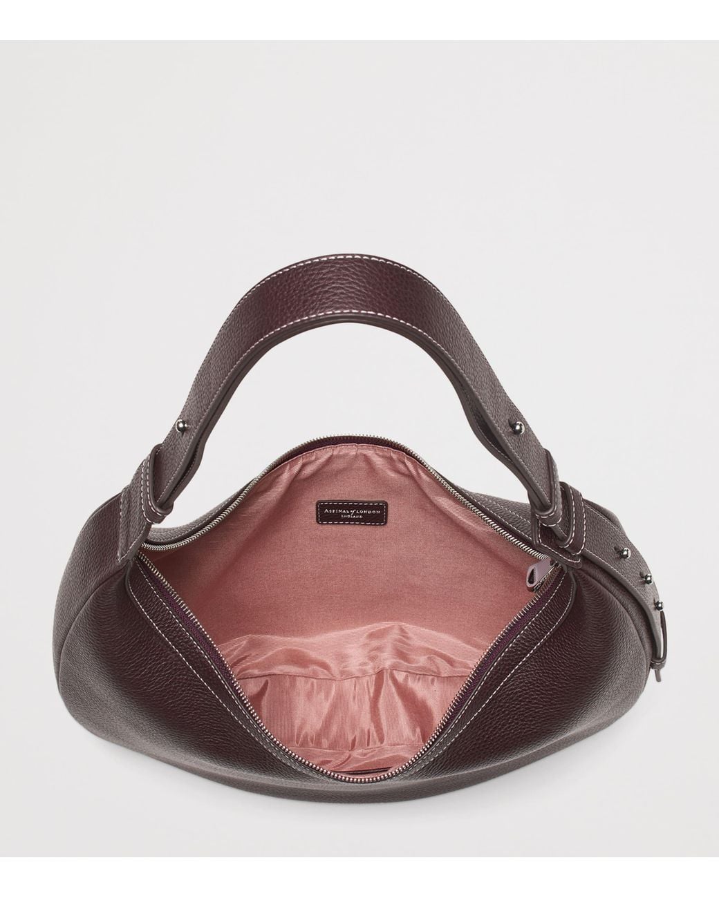 Aspinal Purple Large Soho Crescent Cross-Body Bag