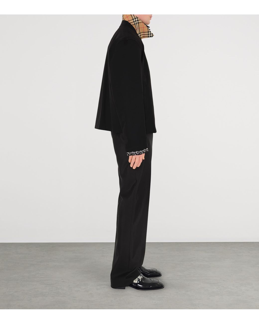 Burberry Black Cotton Gabardine Harrington Jacket for men