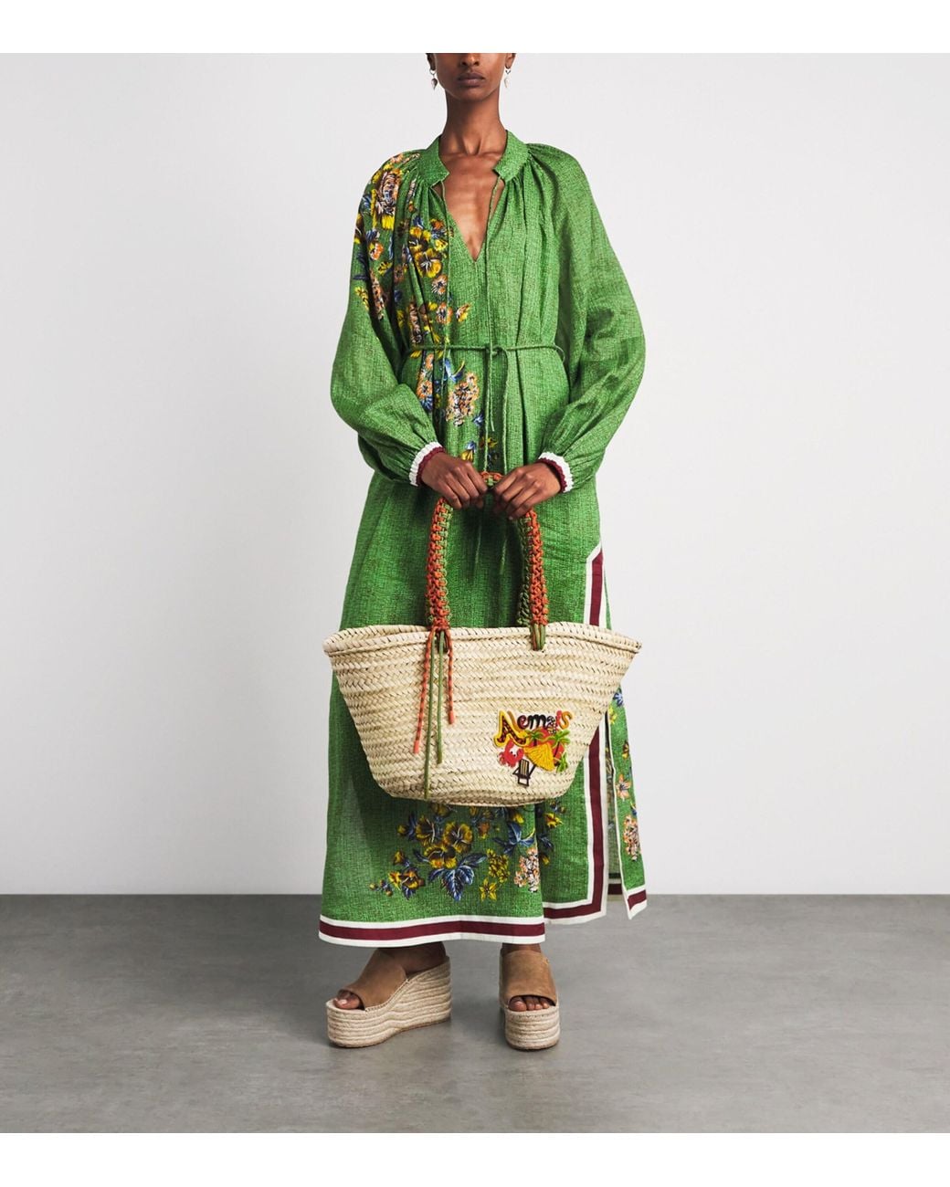 ALÉMAIS Metallic Embroidered Island Cove Tote Bag
