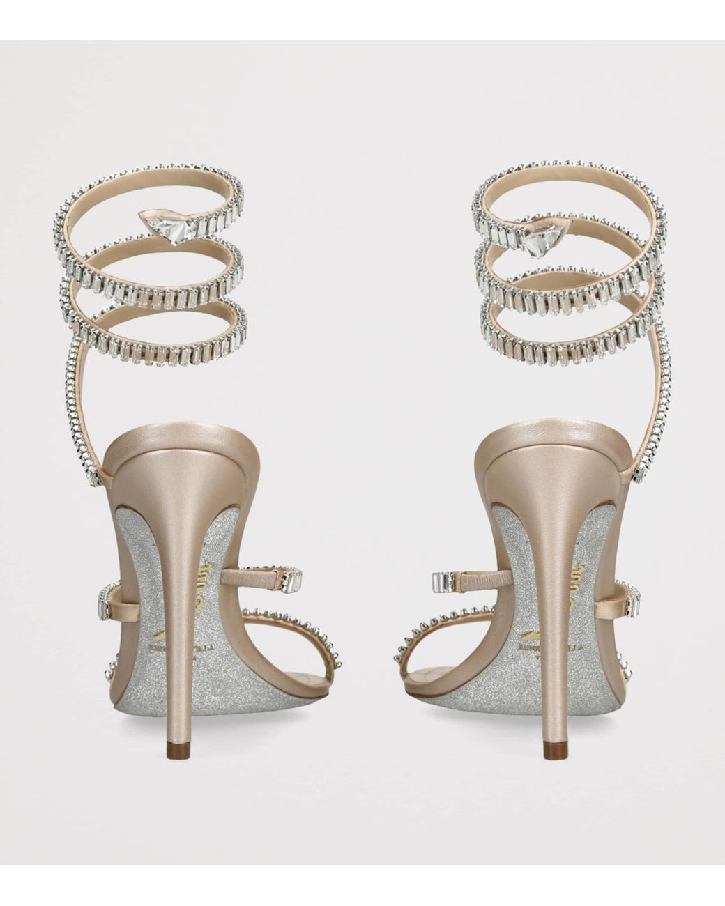 Rene Caovilla White Embellished Cleo Spark Sandals 105