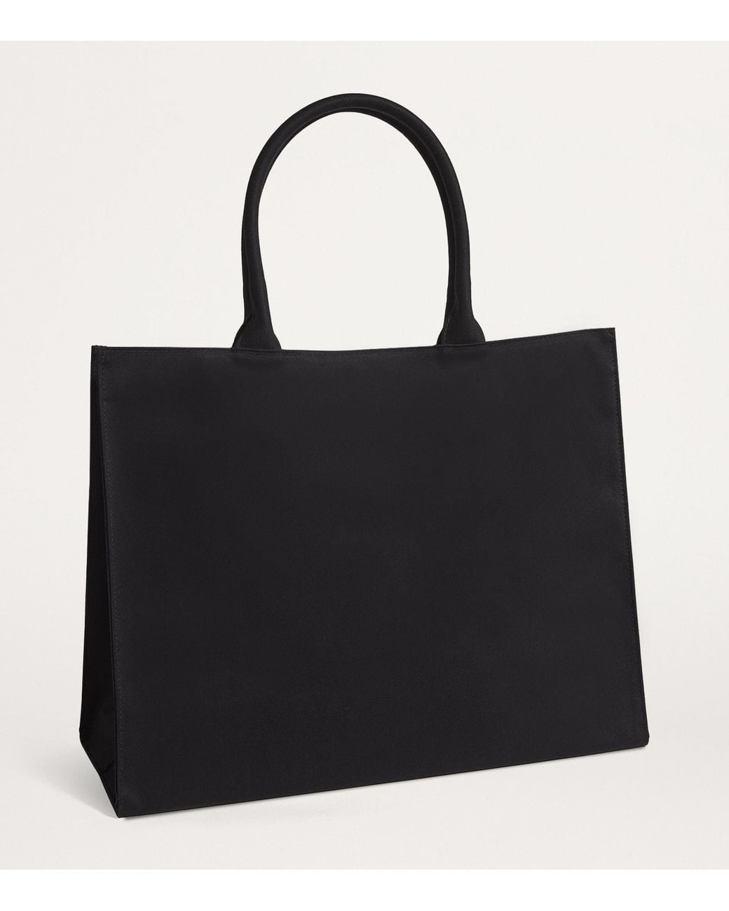 Harrods Black Large Cotton Logo Tote Bag