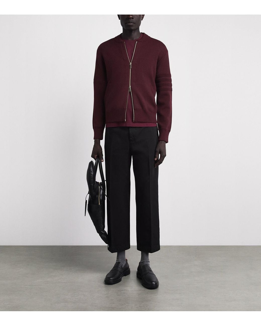 Thom Browne Red Virgin Wool-Blend Bomber Jacket for men