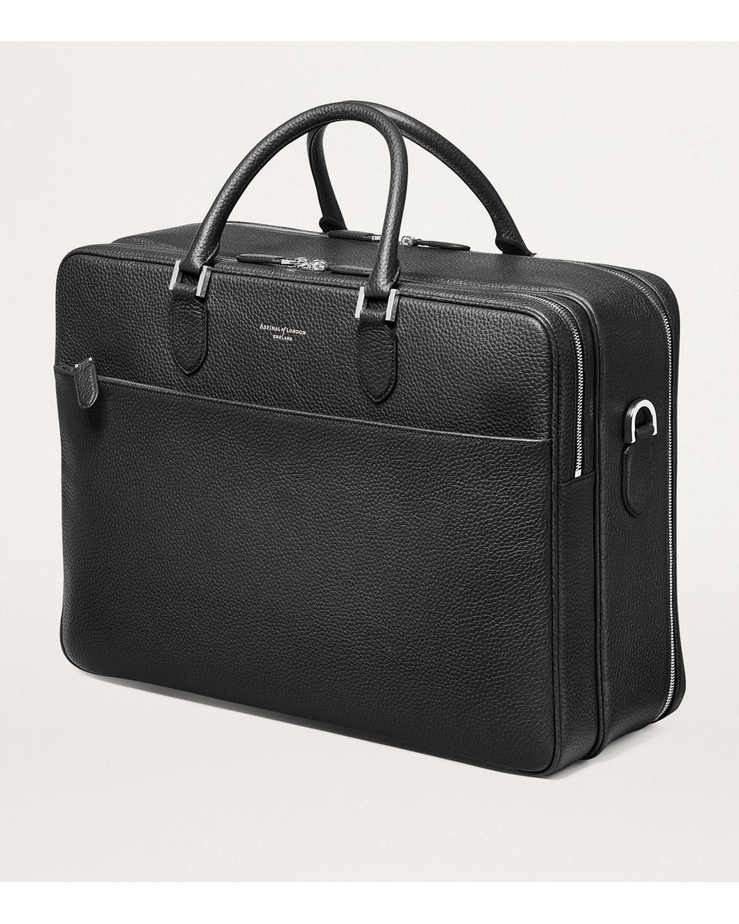 Aspinal Black Leather 48 Hour Mount Street Travel Bag