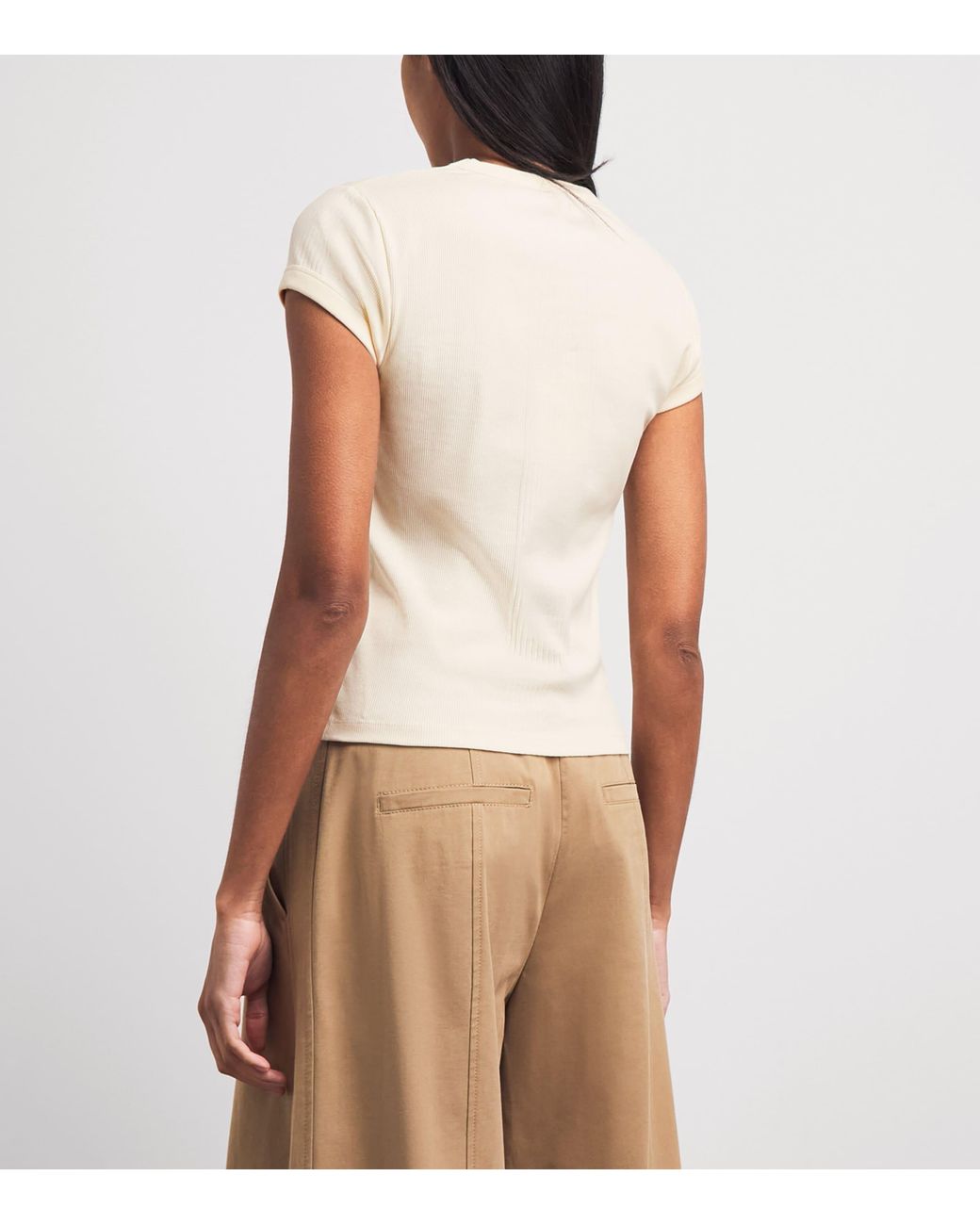 ME+EM White Stretch-Cotton Rib T-Shirt