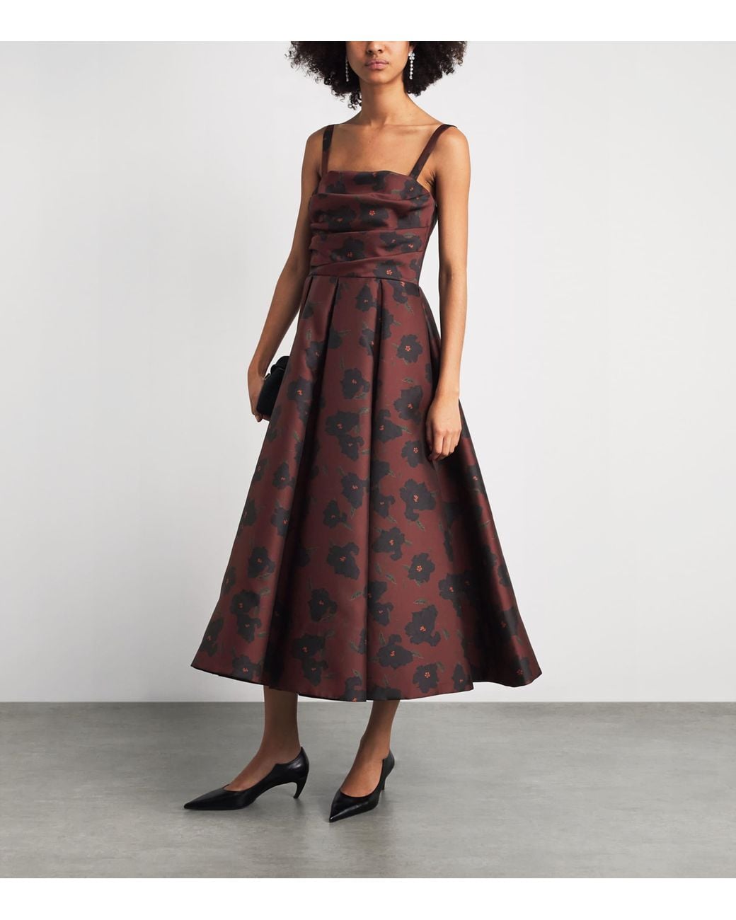 Emilia Wickstead Brown Jannie Maxi Dress