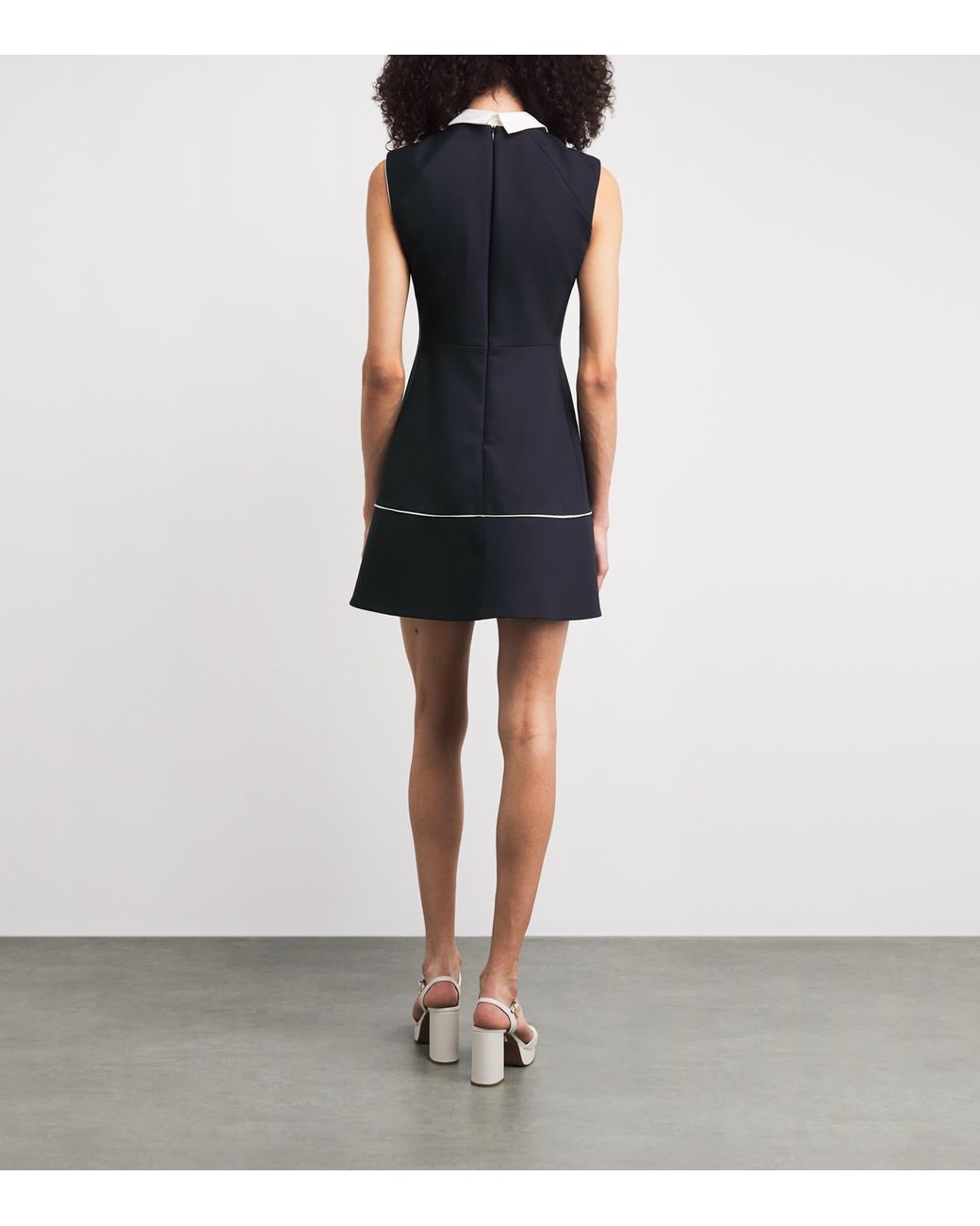 Maje Blue Embellished Collar Mini Dress