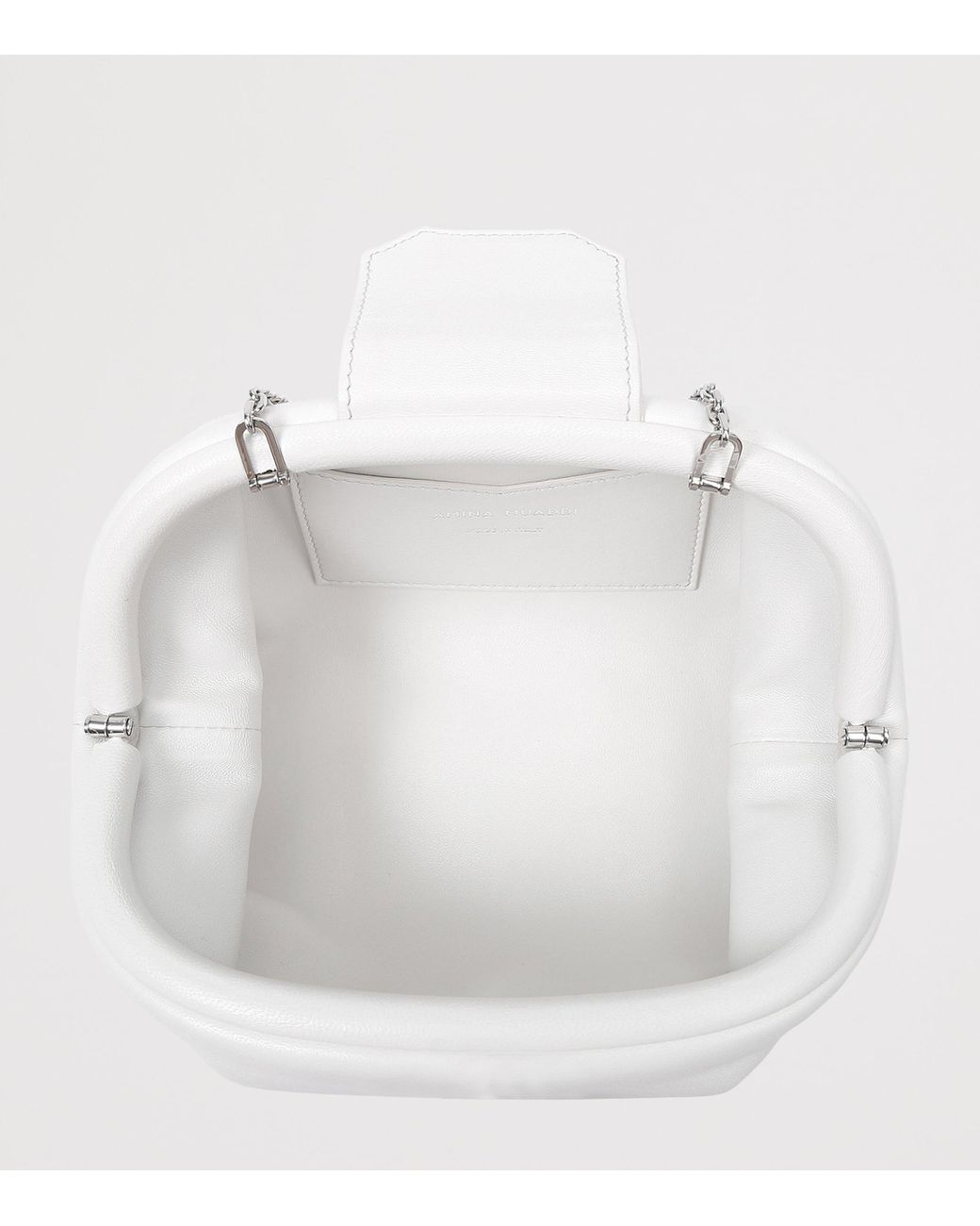 AMINA MUADDI White Leather Camelia Clutch Bag