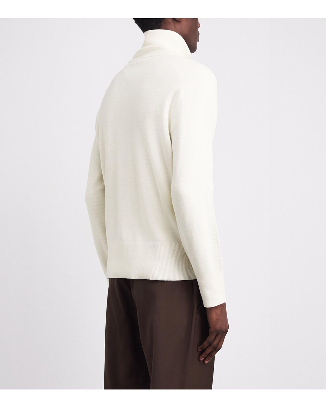 Sandro White Wool Zip-Up Cardigan for men