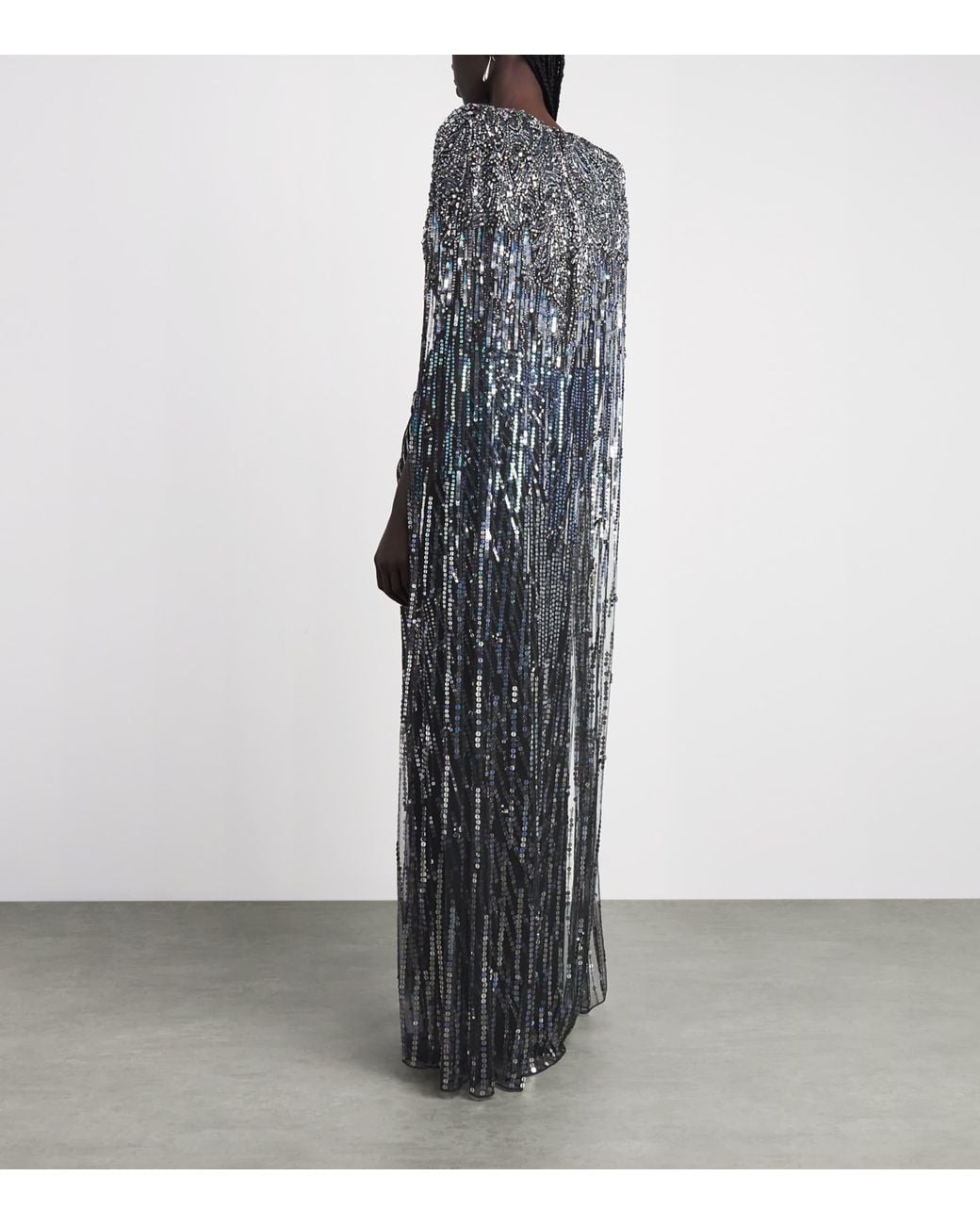 Jenny Packham Gray Rush Cape Gown