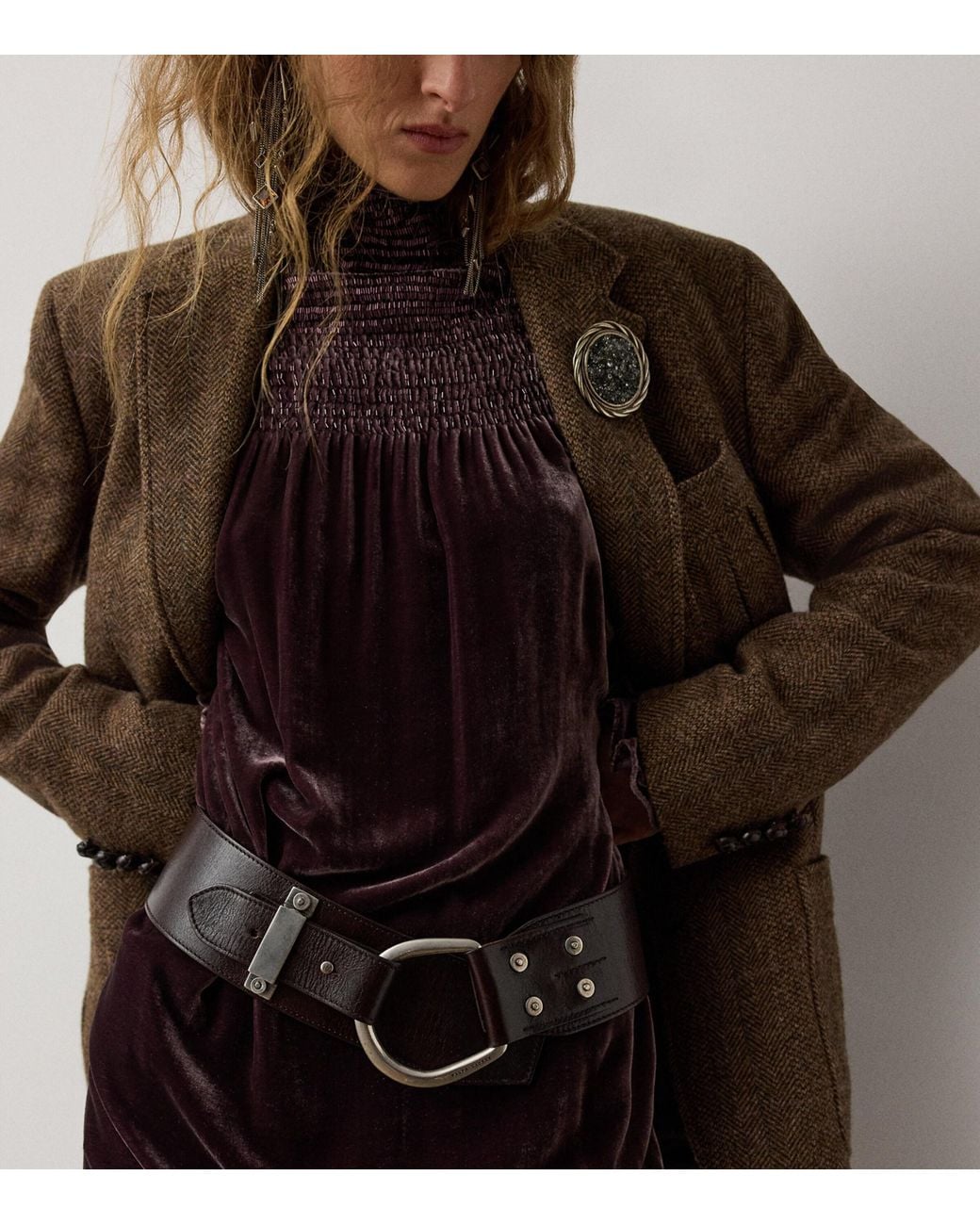 Ralph Lauren Black Leather Wide Buckle Belt