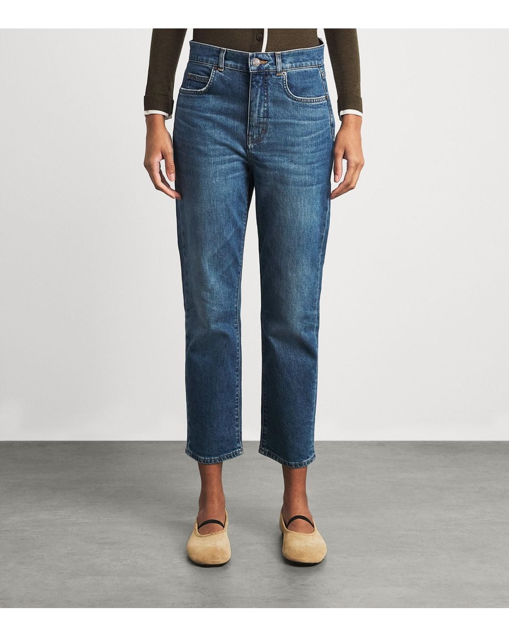 ME+EM Blue Cropped Skinny Jeans