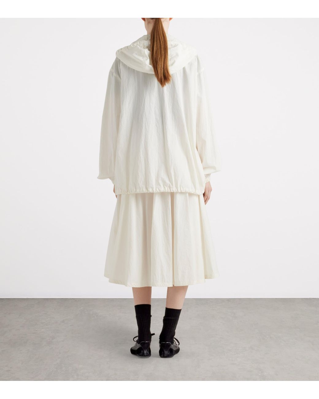 Prada Natural Cotton-Blend Midi Skirt