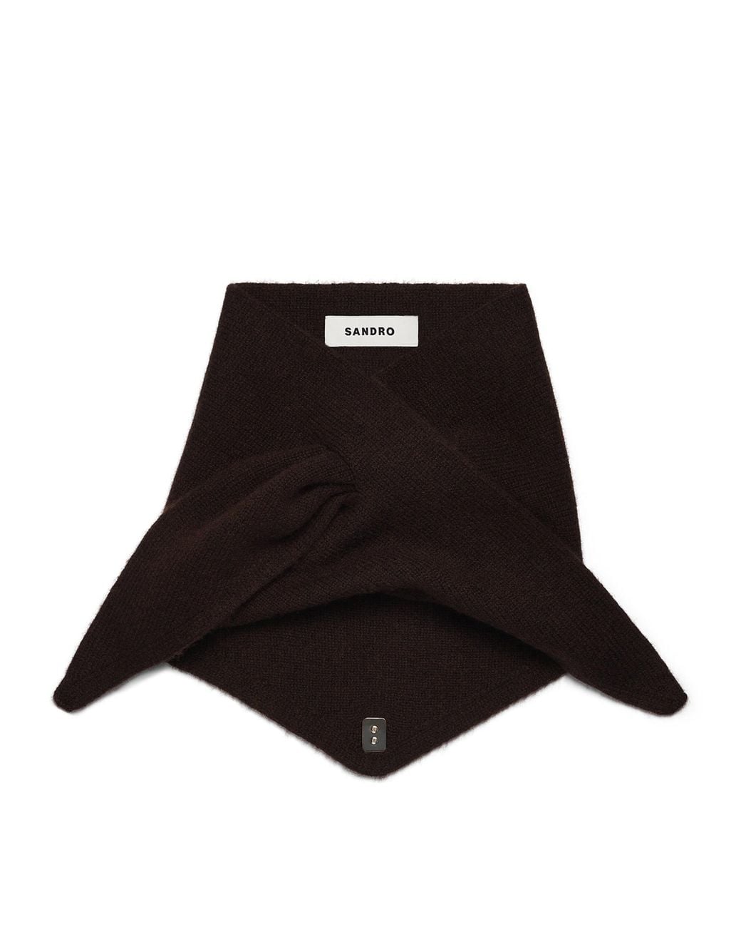 Sandro Black Wool-Cashmere Tie Bandana