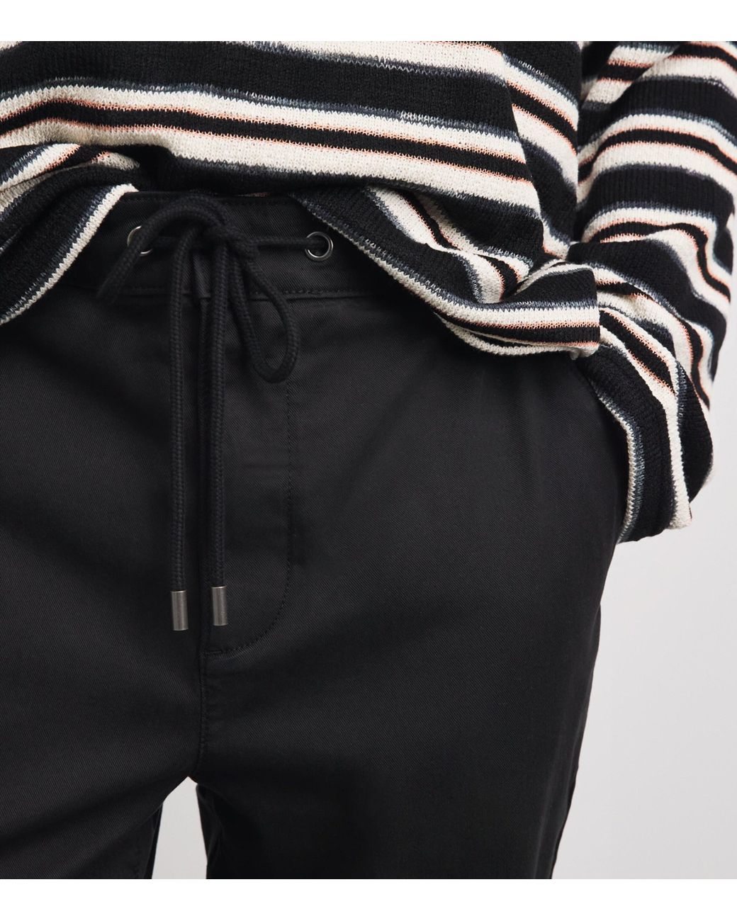 PAIGE Black Drawstring Fraser Chinos for men