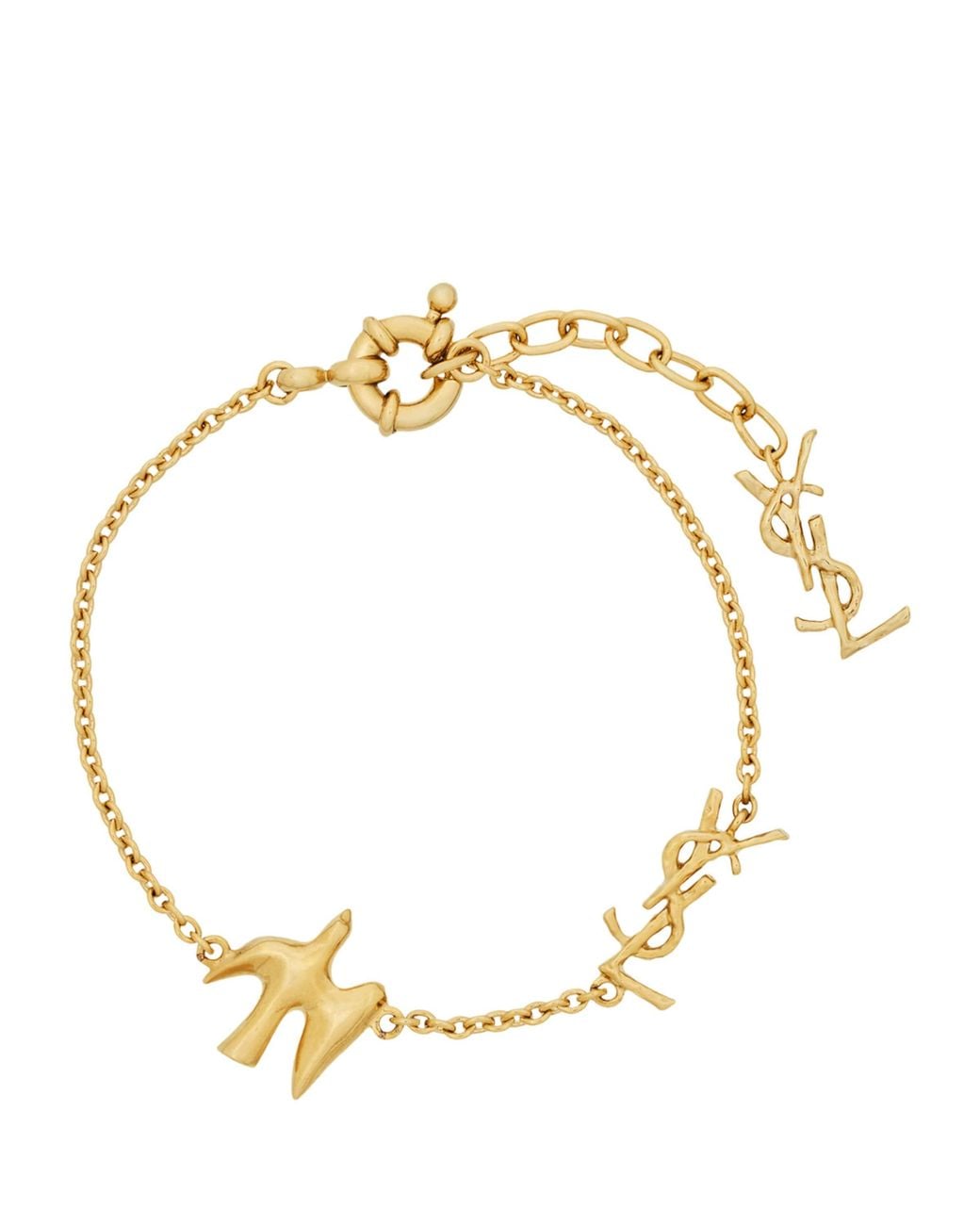 Saint Laurent Metallic Cassandre Dove Bracelet for men