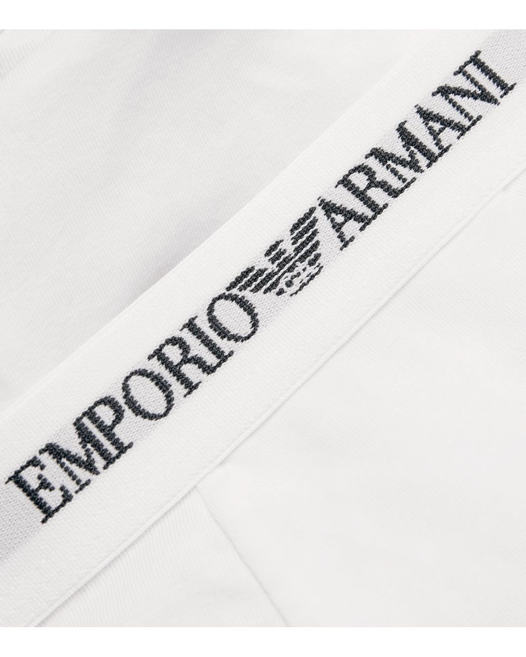 Emporio Armani White Stretch-Cotton Logo Trunks for men