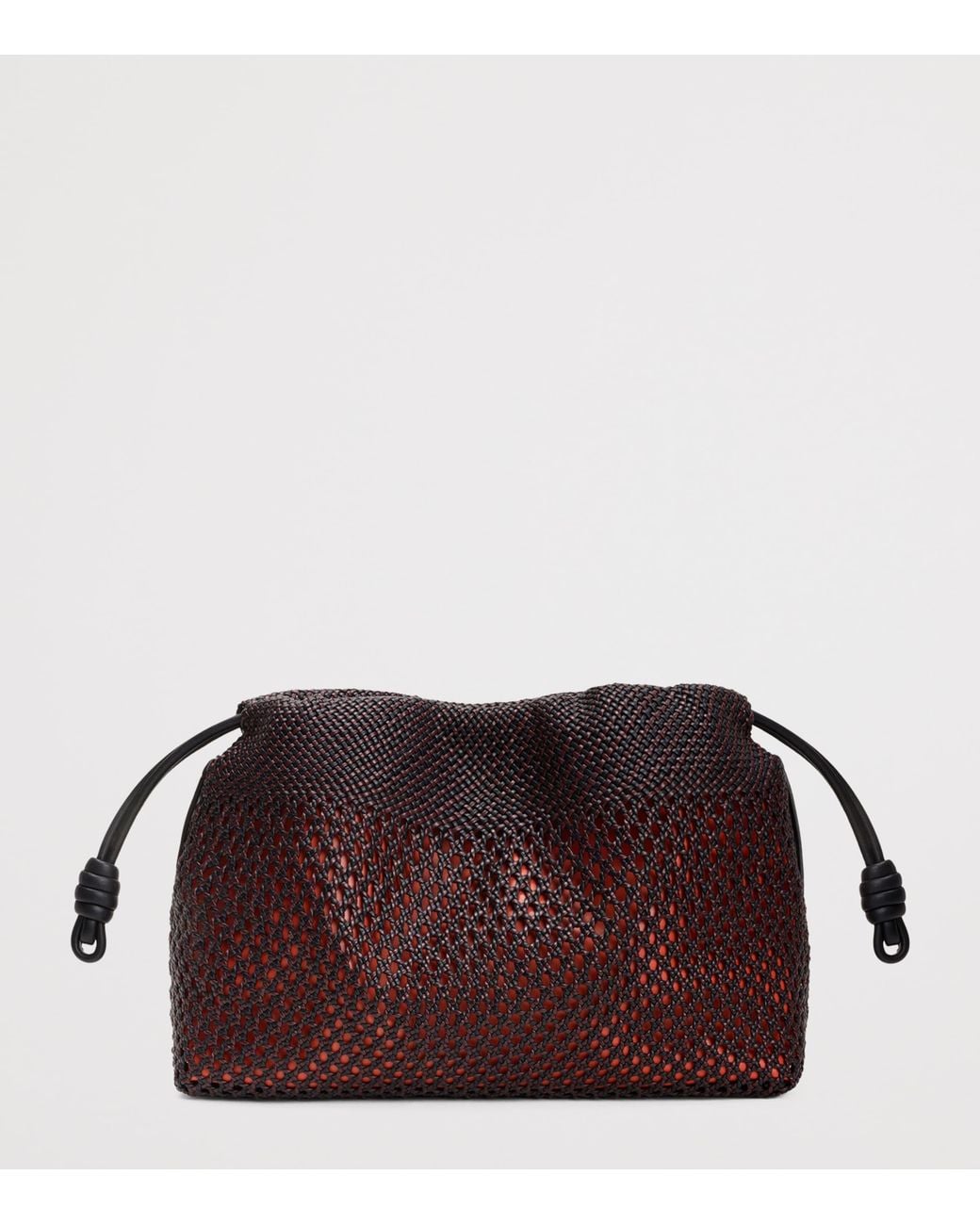 Loewe Brown Medium Woven Leather Flamenco Clutch Bag