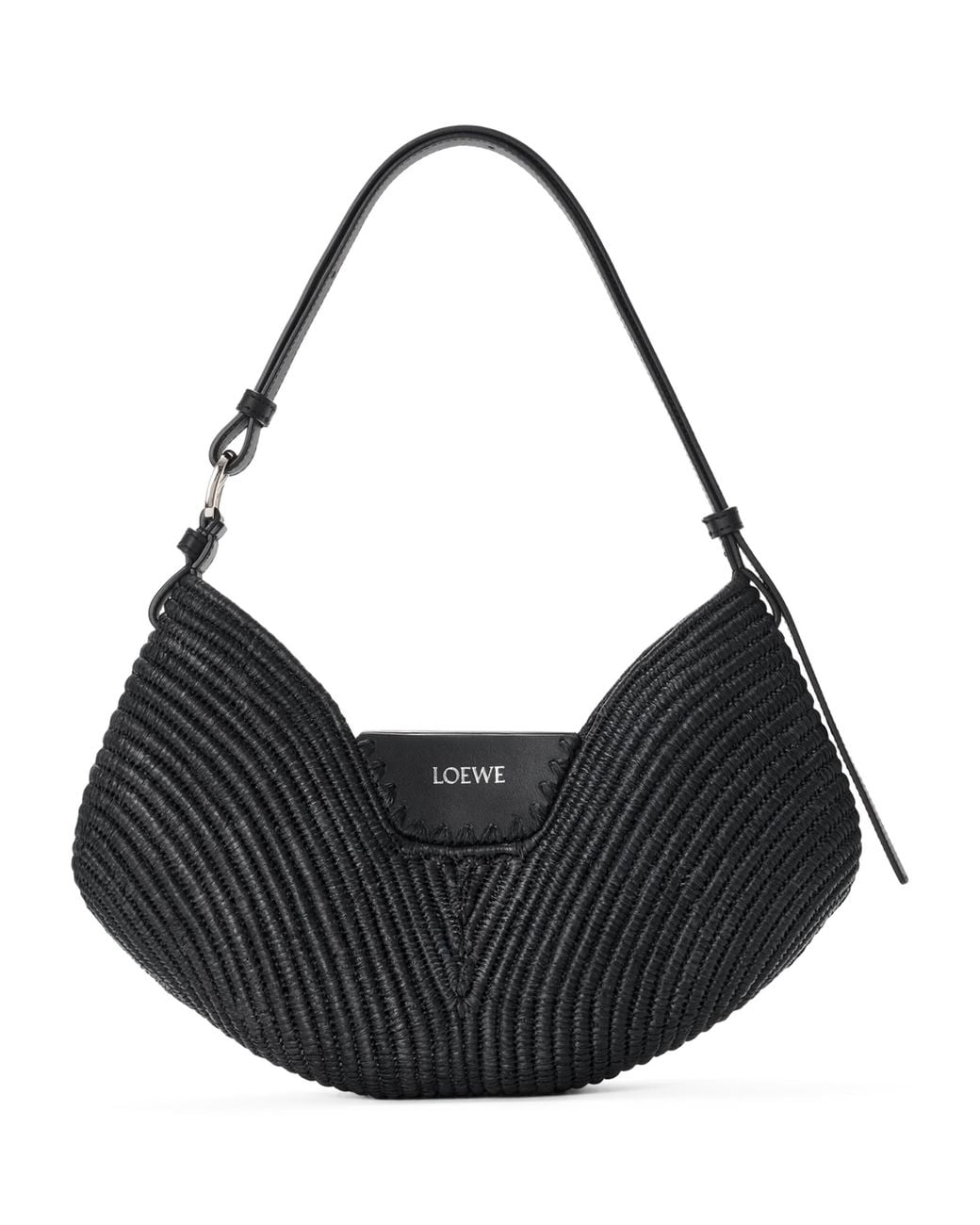 Loewe Black X Paula's Ibiza Medium Raffia Swing Shoulder Bag