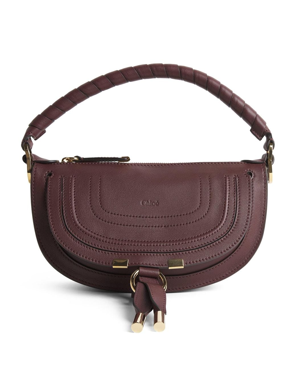 Chloé Brown Mini Leather Marcie Shoulder Bag