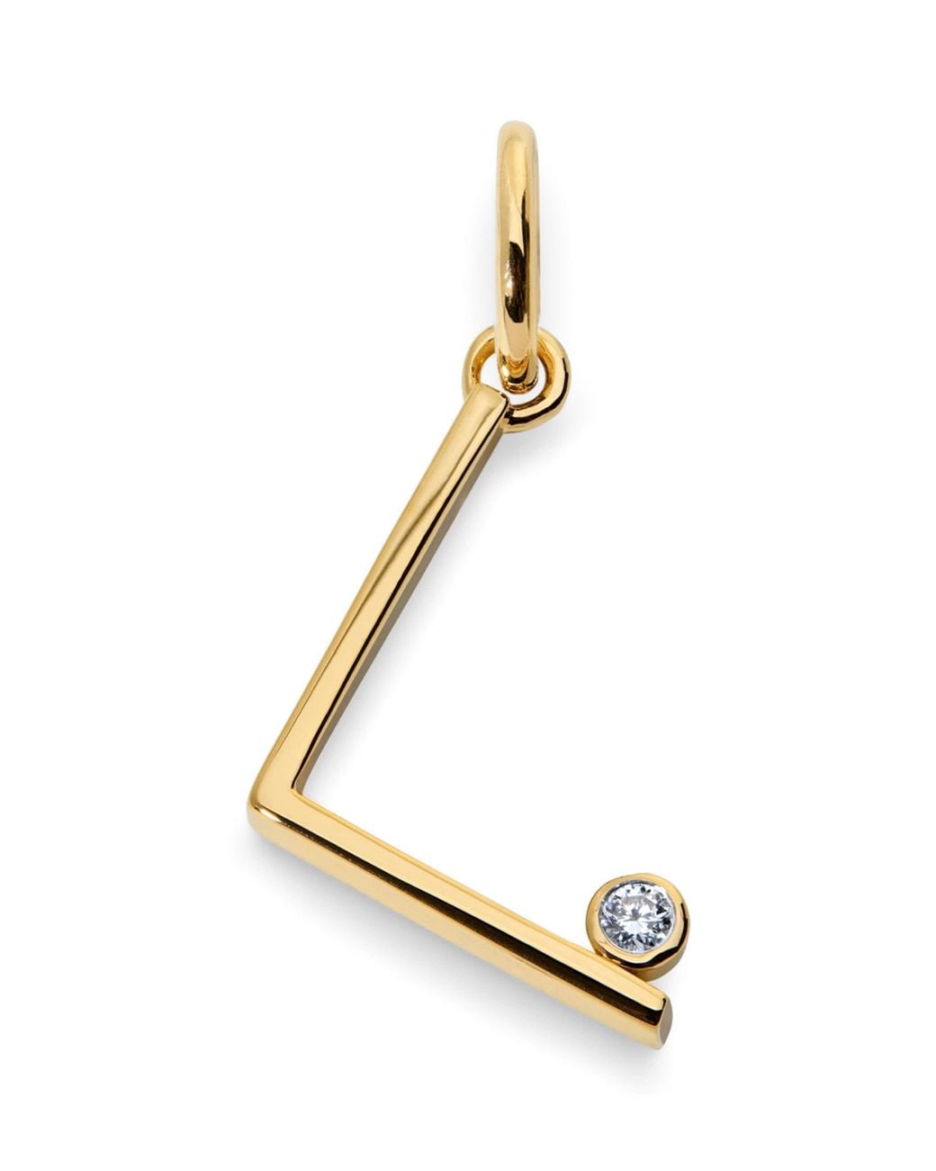 Monica Vinader Metallic Vermeil And Diamond L Initial Pendant