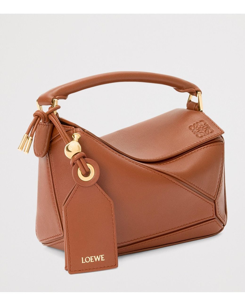 Loewe Brown Mini Leather Puzzle Top-Handle Bag